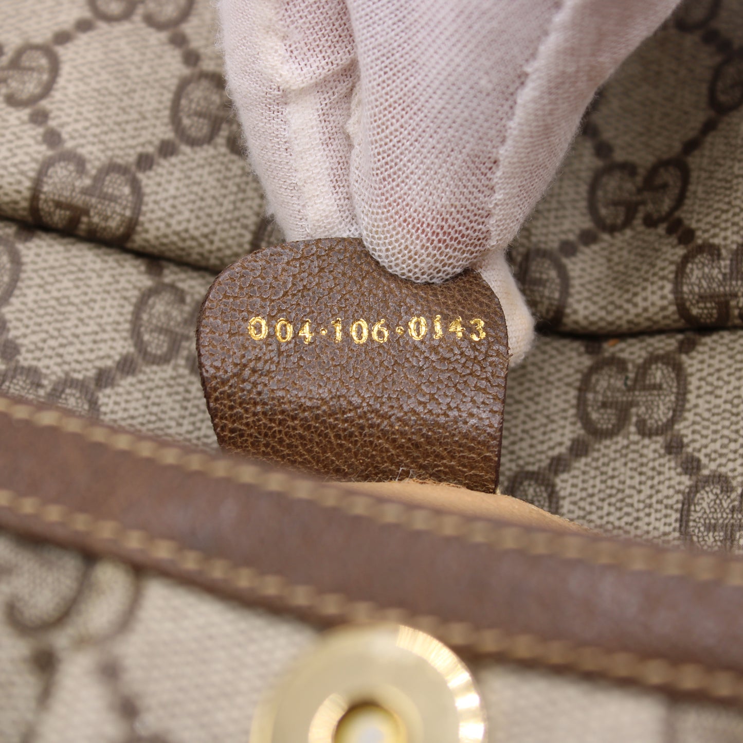 Gucci Ophidia GG Monogram Brown Canvas and Leather Clutch Bag Vintage