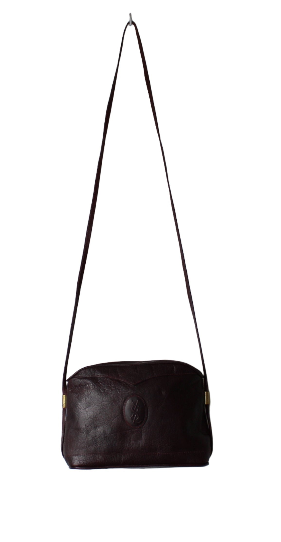 Yves Saint Laurent Burgundy Leather Crossbody Bag Vintage