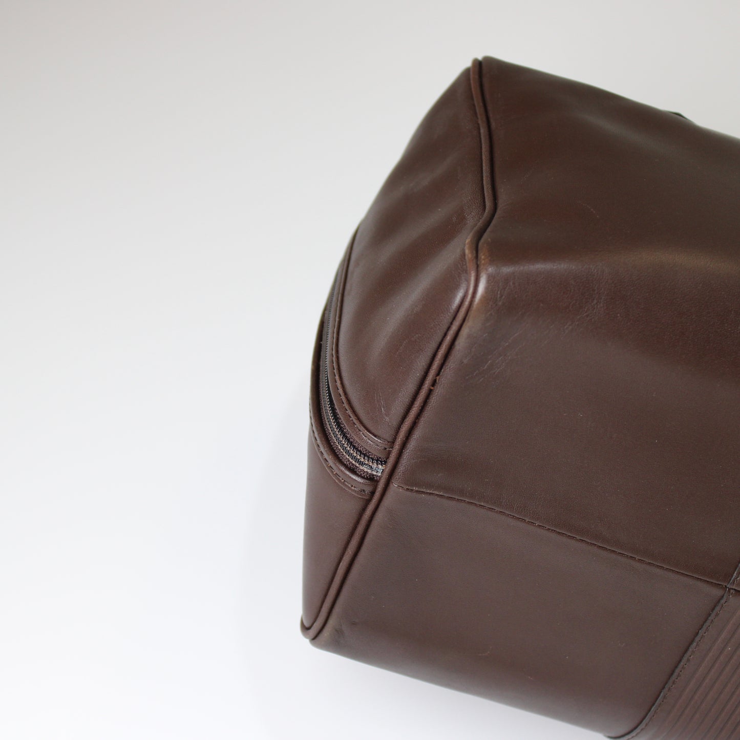 Yves Saint Laurent Brown Leather YSL Logo Boston Bag Vintage