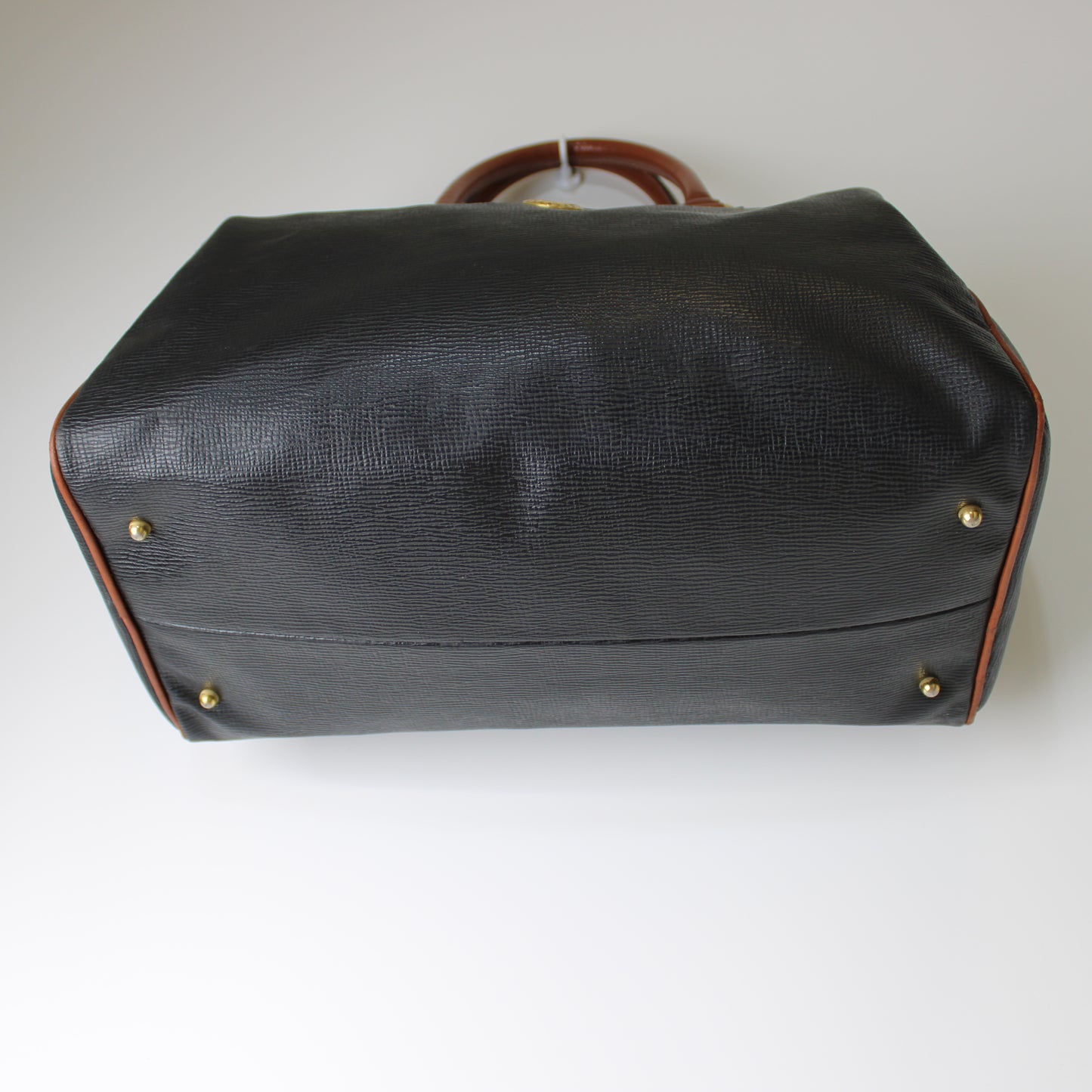 Valentino Garavani Black and Brown Leather Boston Bag