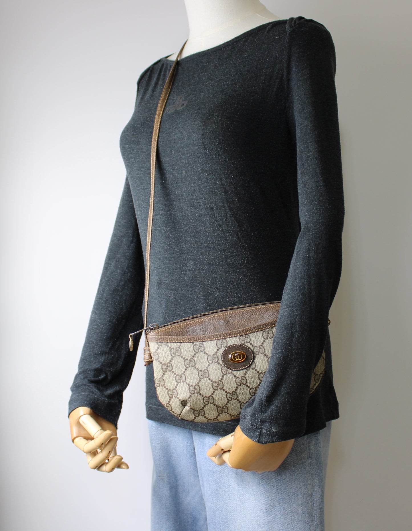 Gucci Brown GG Monogram Canvas Crossbody Bag