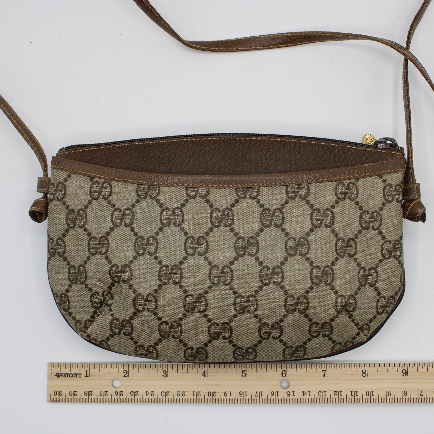 Gucci Brown GG Monogram Canvas Crossbody Bag