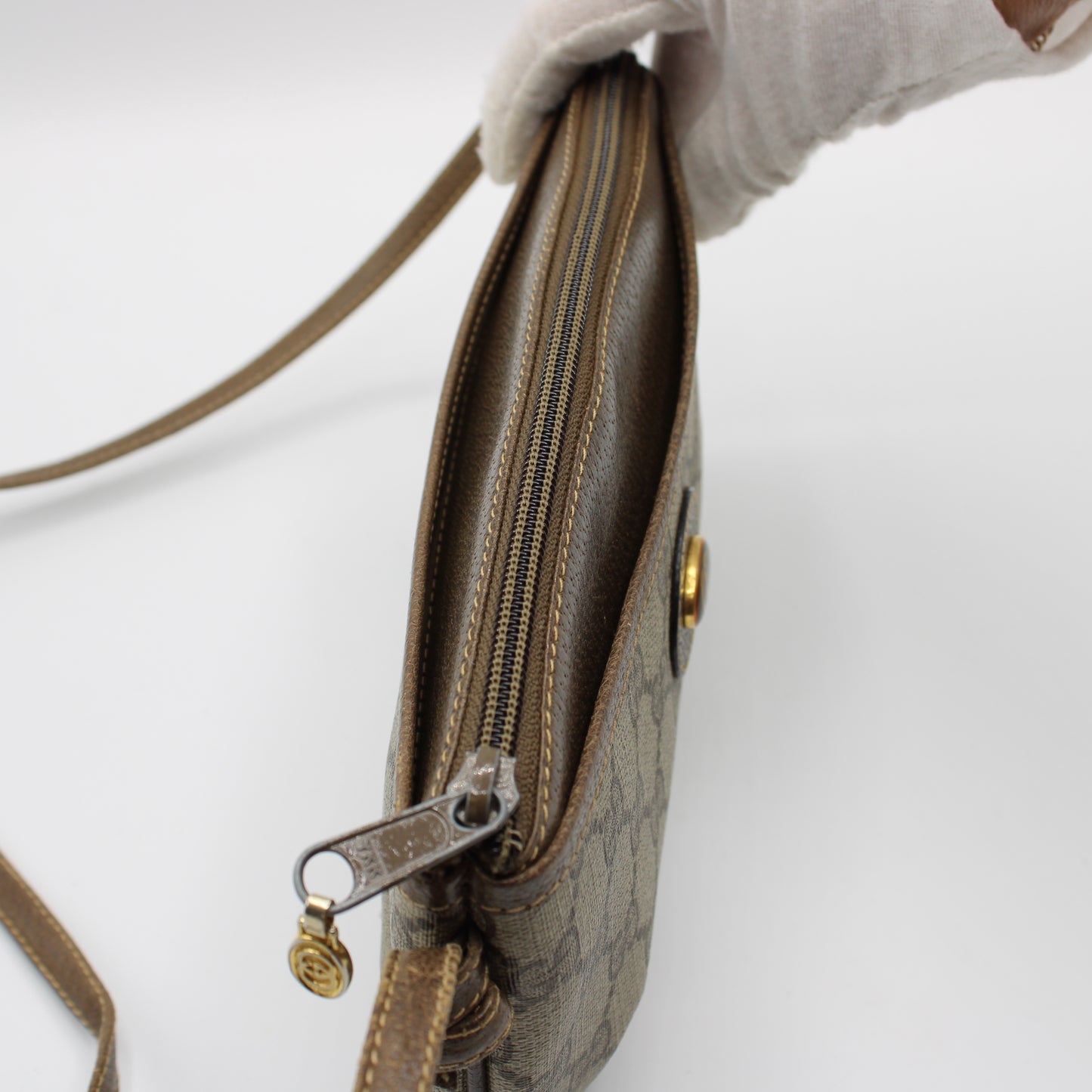 Gucci Brown GG Monogram Canvas Crossbody Bag