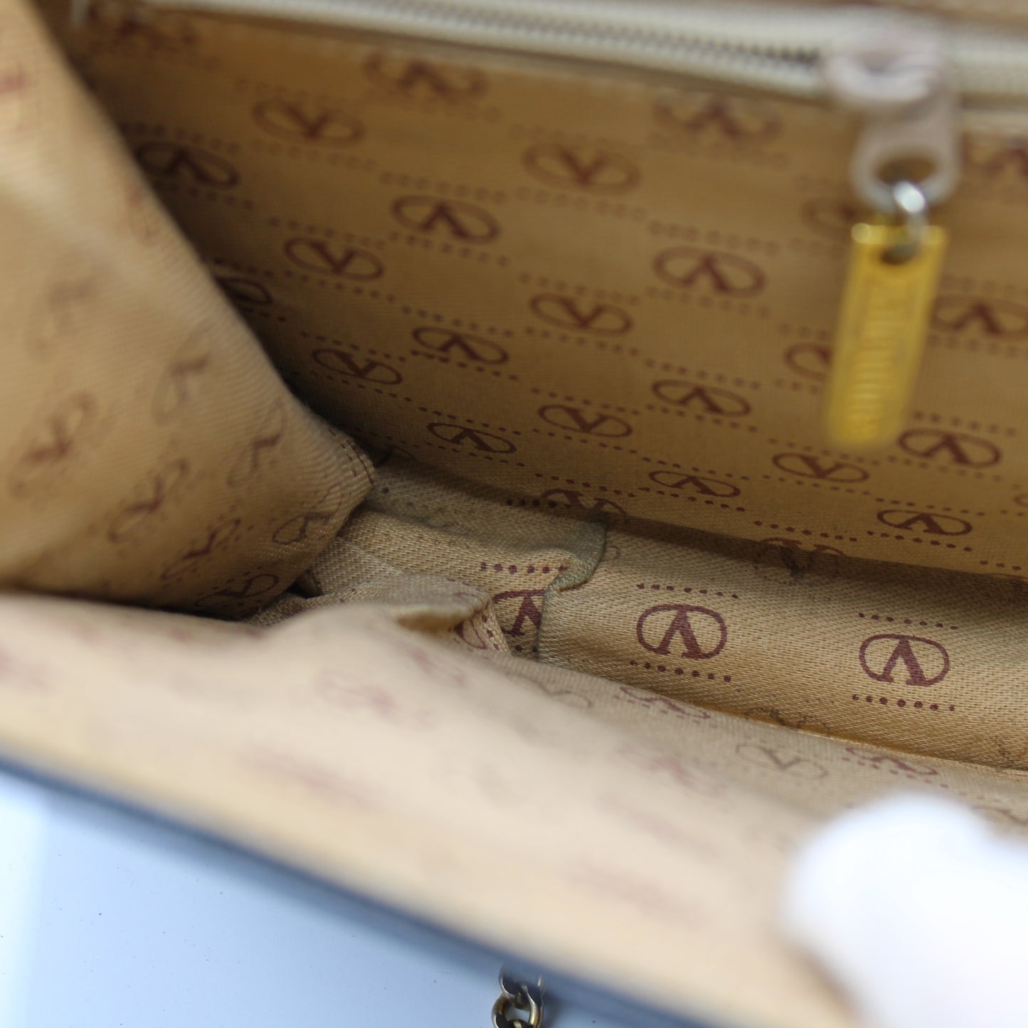 Valentino Garavani Black Lambskin Embossed Flap on Chain Crossbody Bag