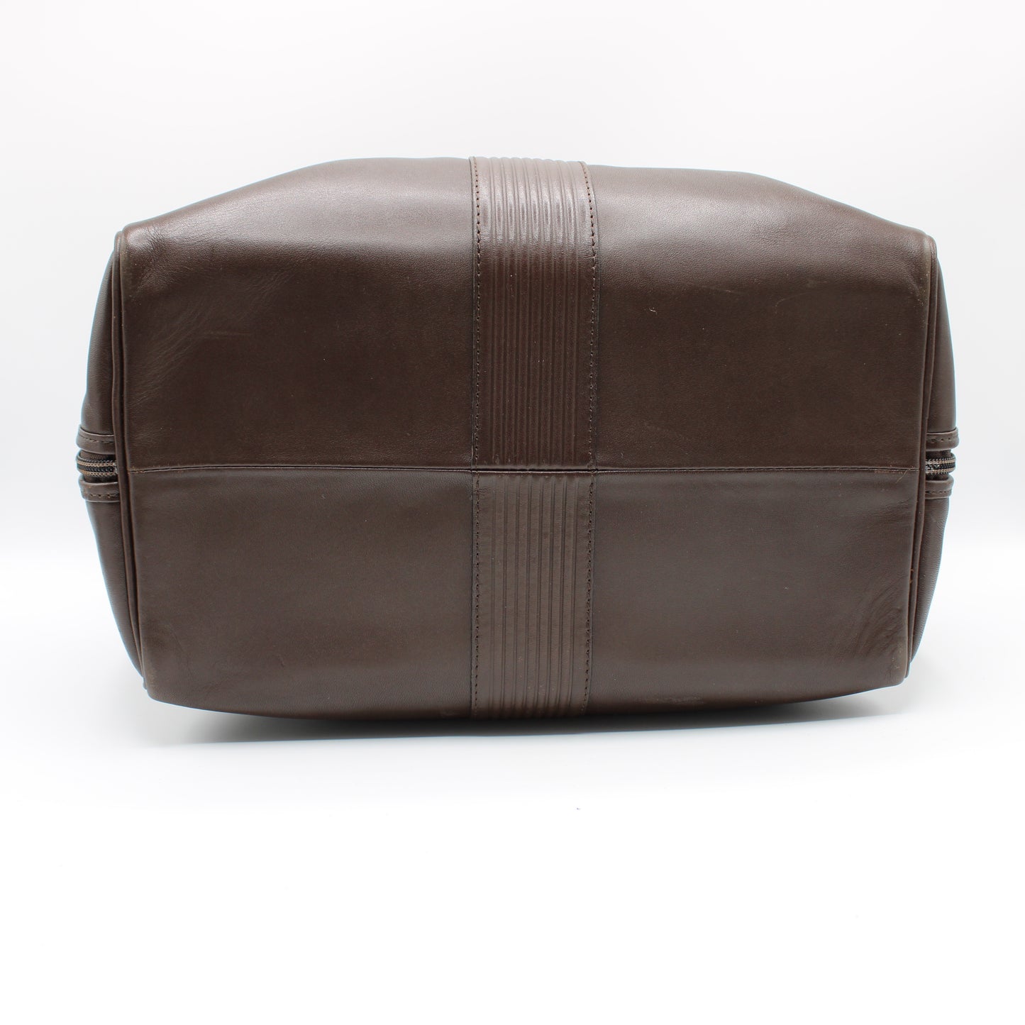 Yves Saint Laurent Brown Leather YSL Logo Boston Bag Vintage