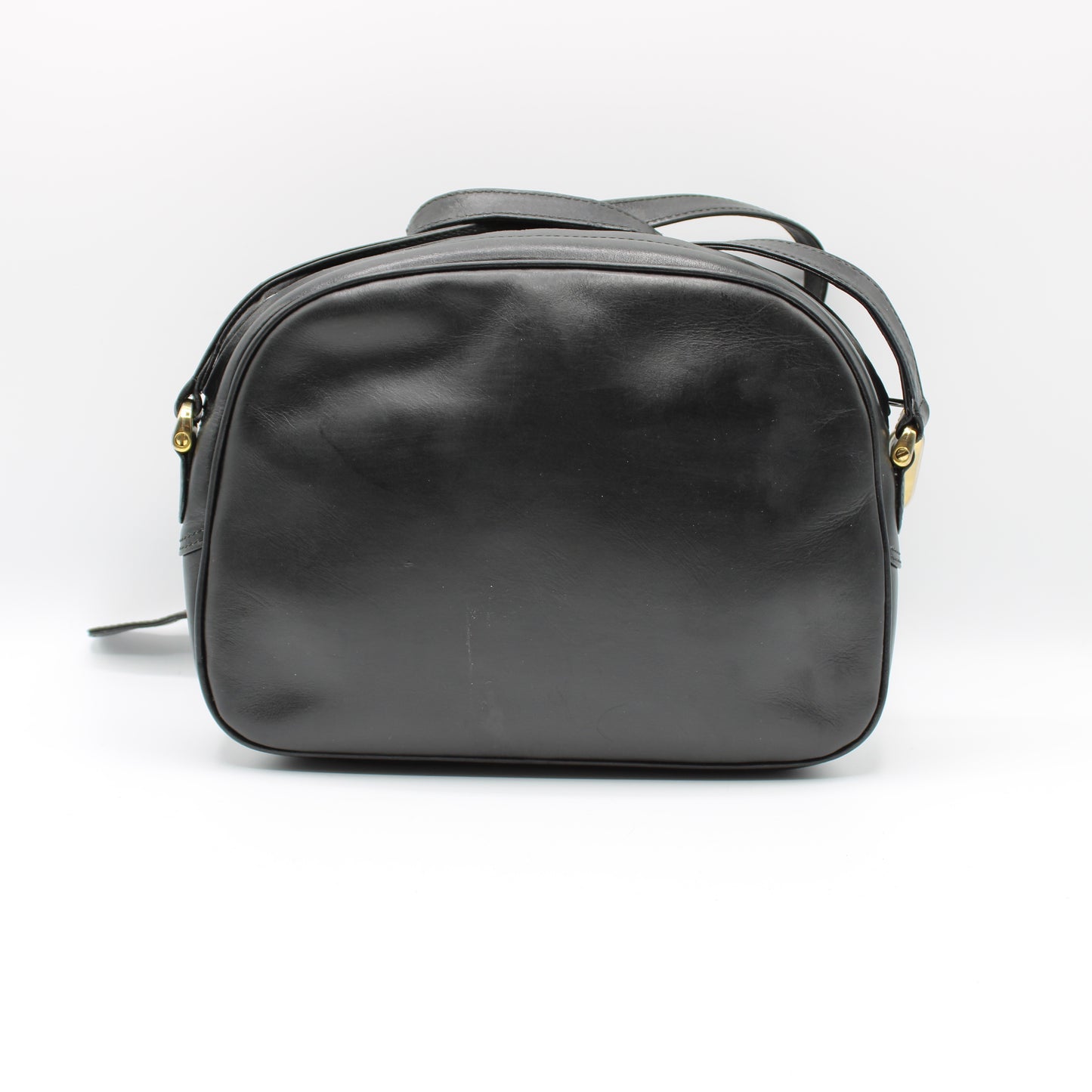 Gucci Black Leather Crossbody Bag with Logo Charm