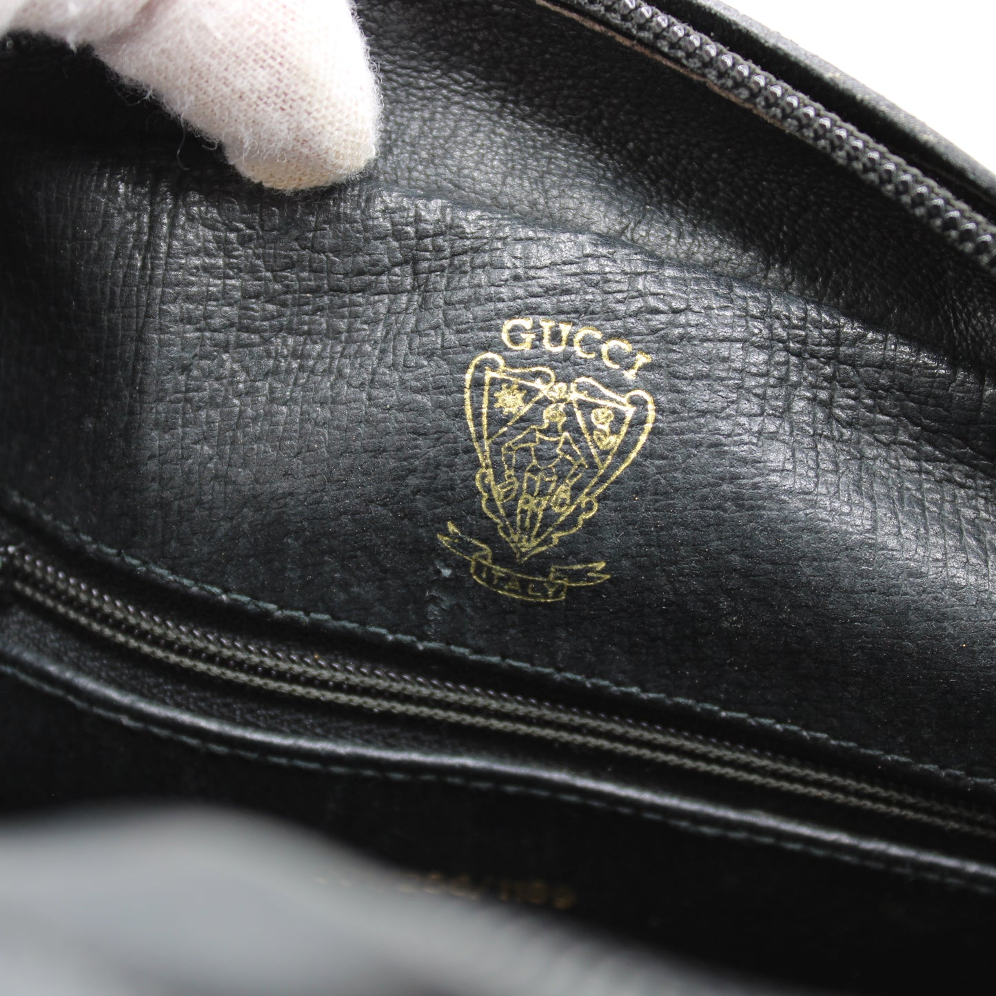 Gucci Black Leather Crossbody Bag with Logo Charm