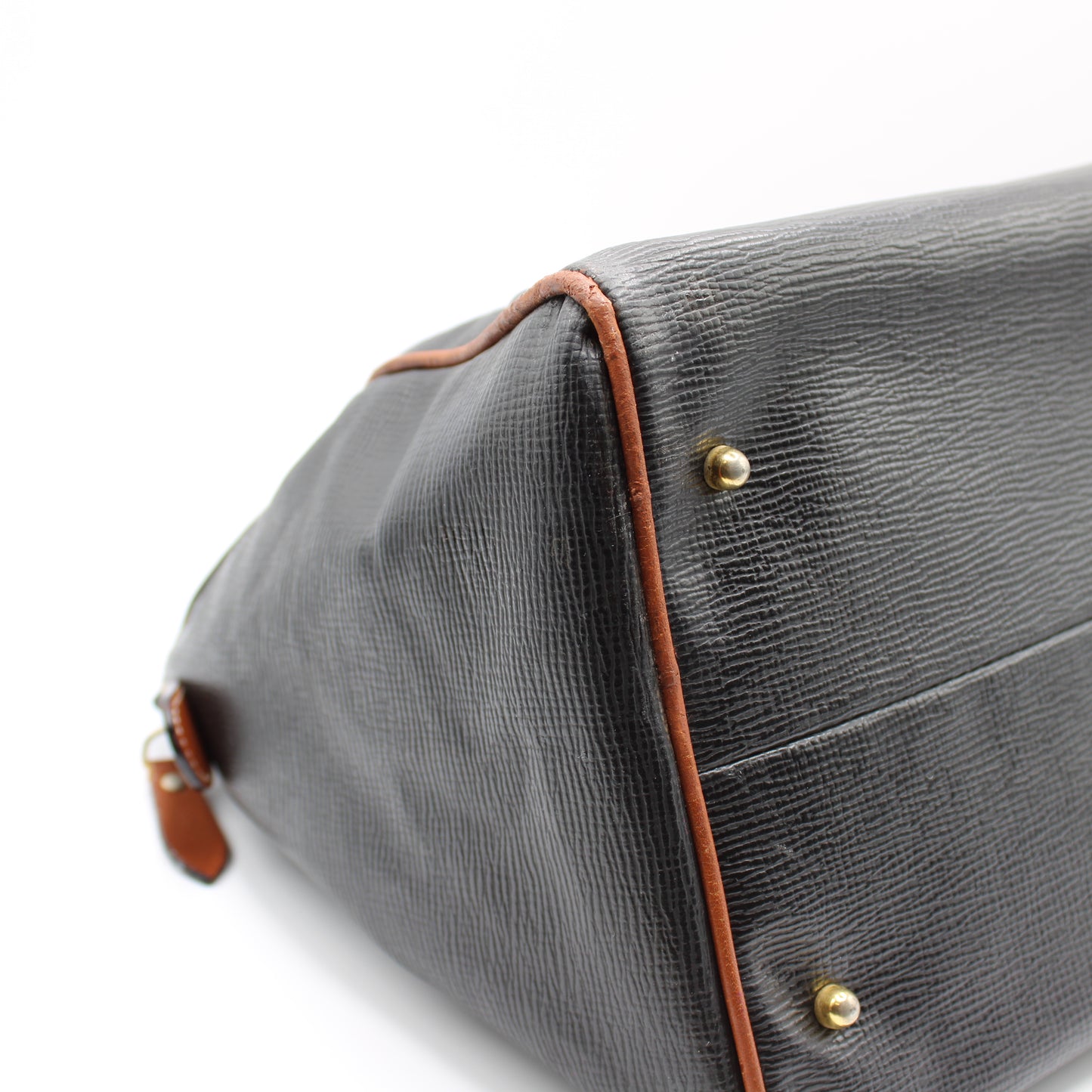 Valentino Garavani Black and Brown Leather Boston Bag