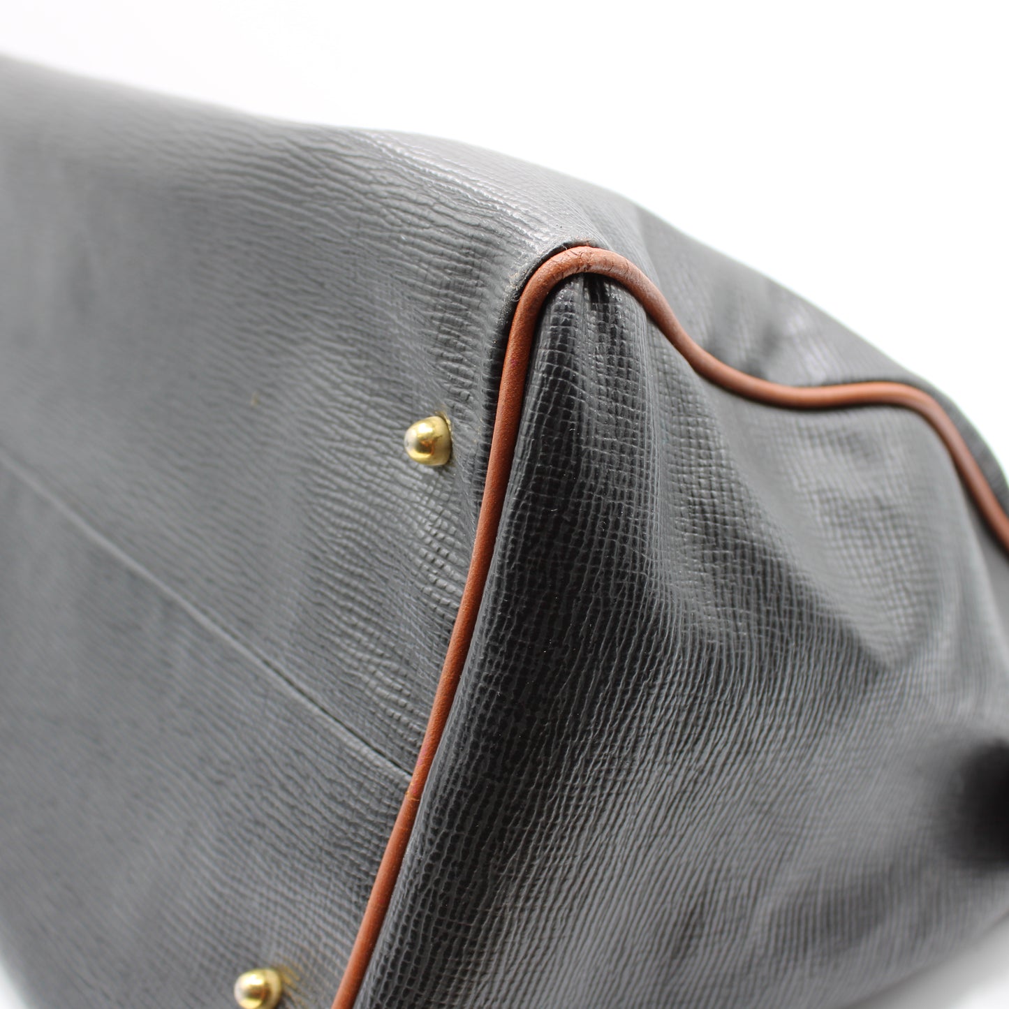 Valentino Garavani Black and Brown Leather Boston Bag