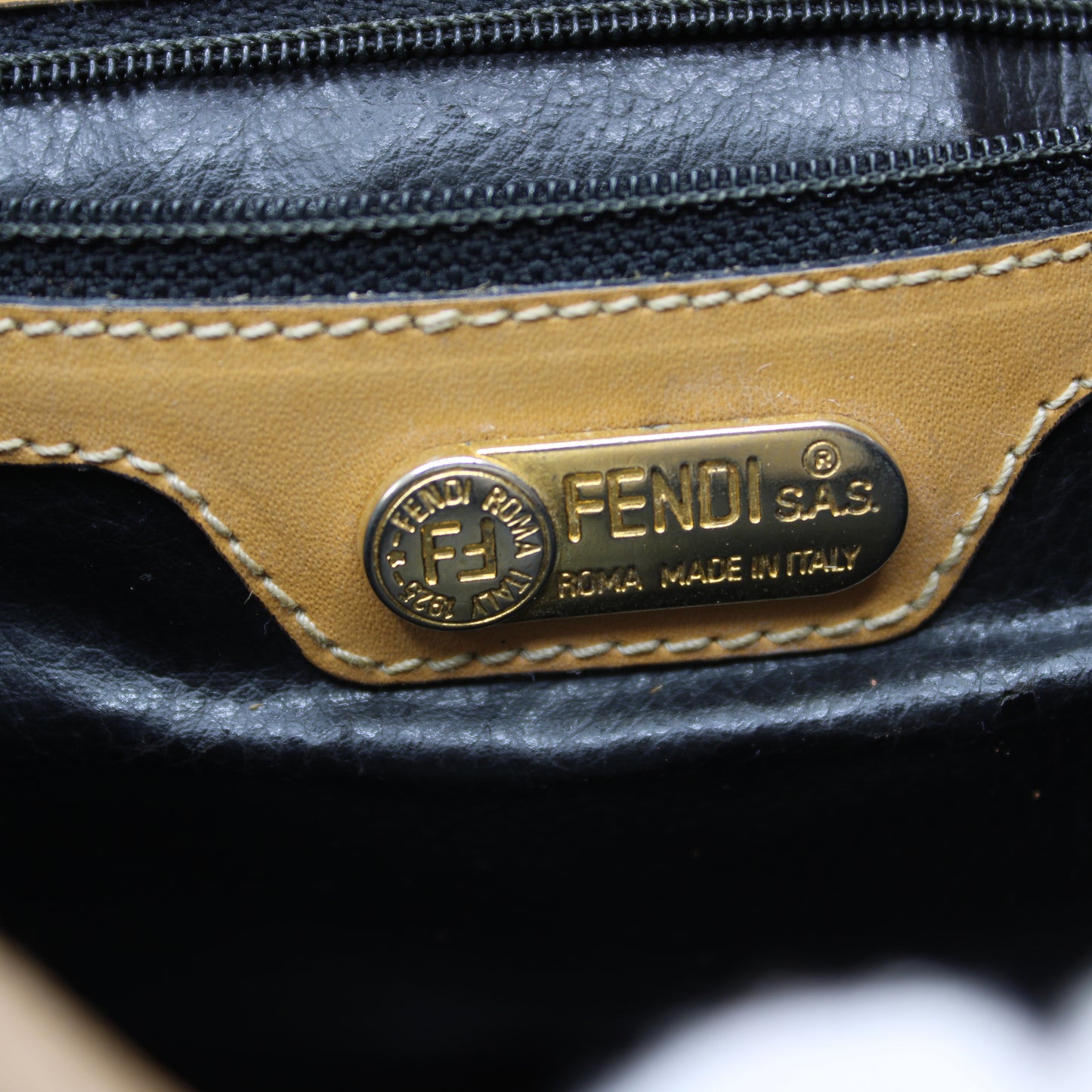 Fendi Brown Zucca Flap Crossbody Bag with Leather Trim