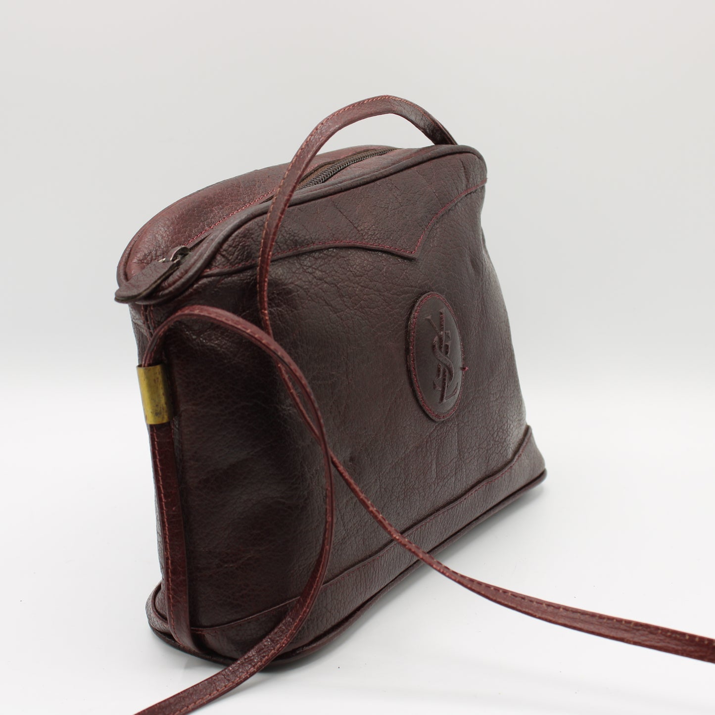 Yves Saint Laurent Burgundy Leather Crossbody Bag Vintage