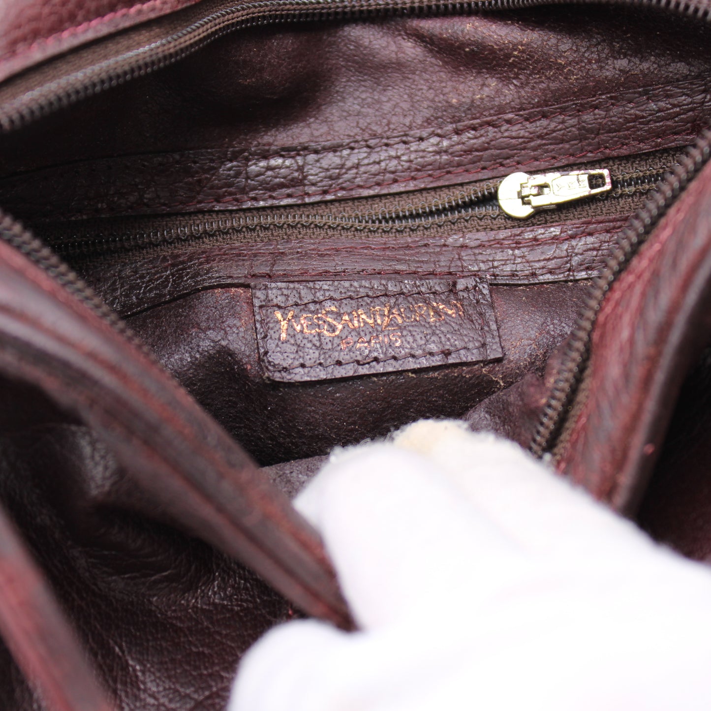 Yves Saint Laurent Burgundy Leather Crossbody Bag Vintage