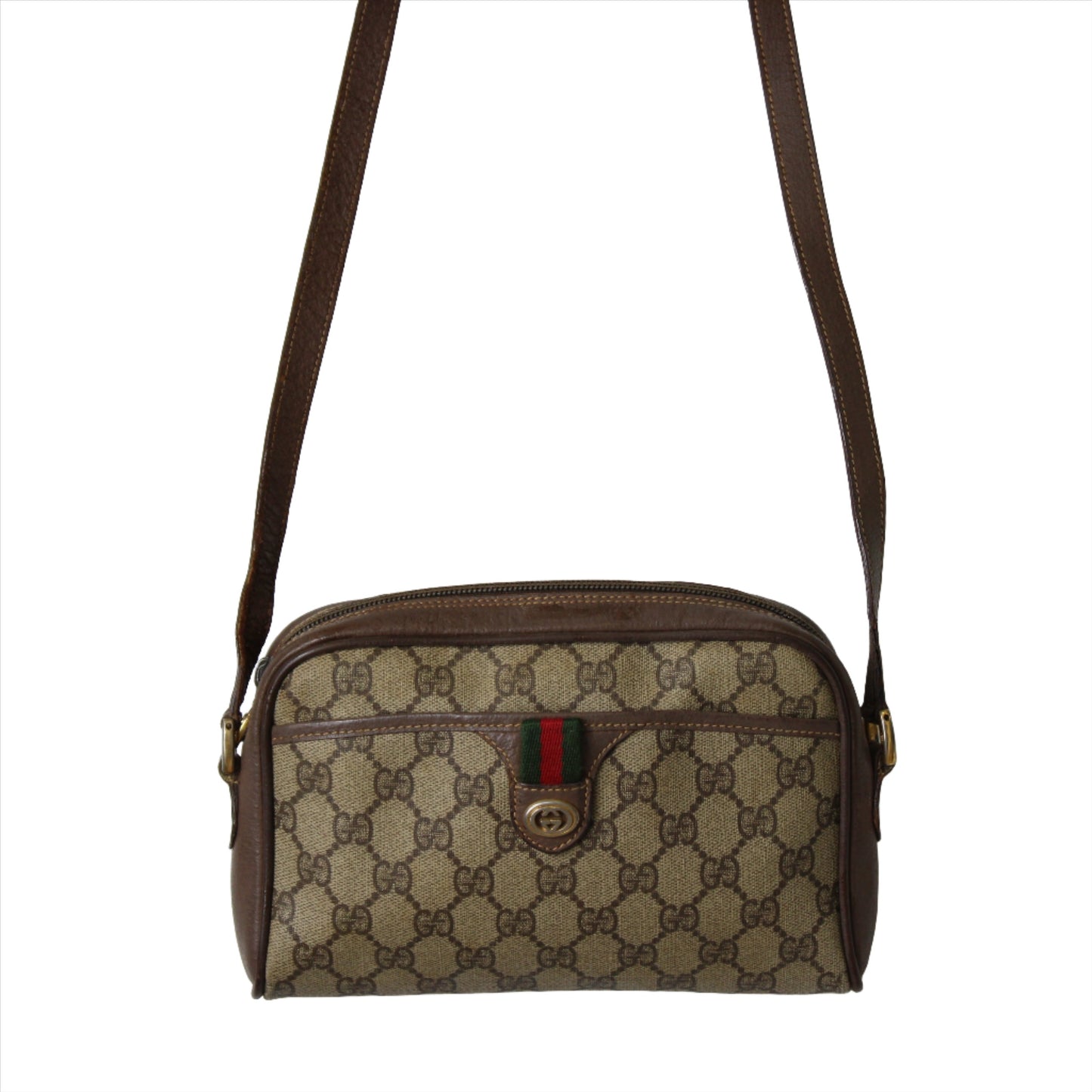 Gucci Brown GG Supreme Ophidia Monogram Canvas Crossbody Bag