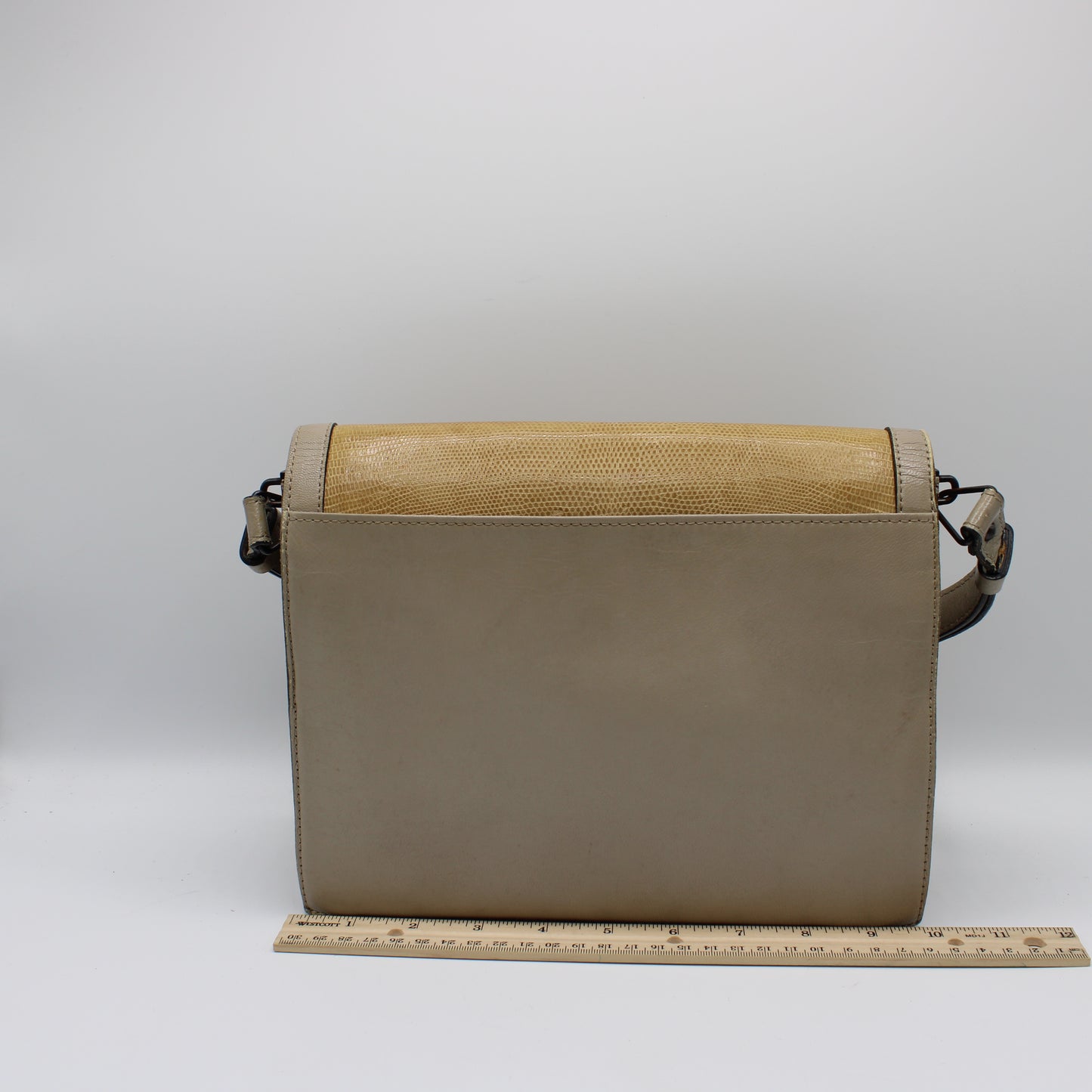 Yves Saint Laurent Beige Lizard Leather Shoulder Bag