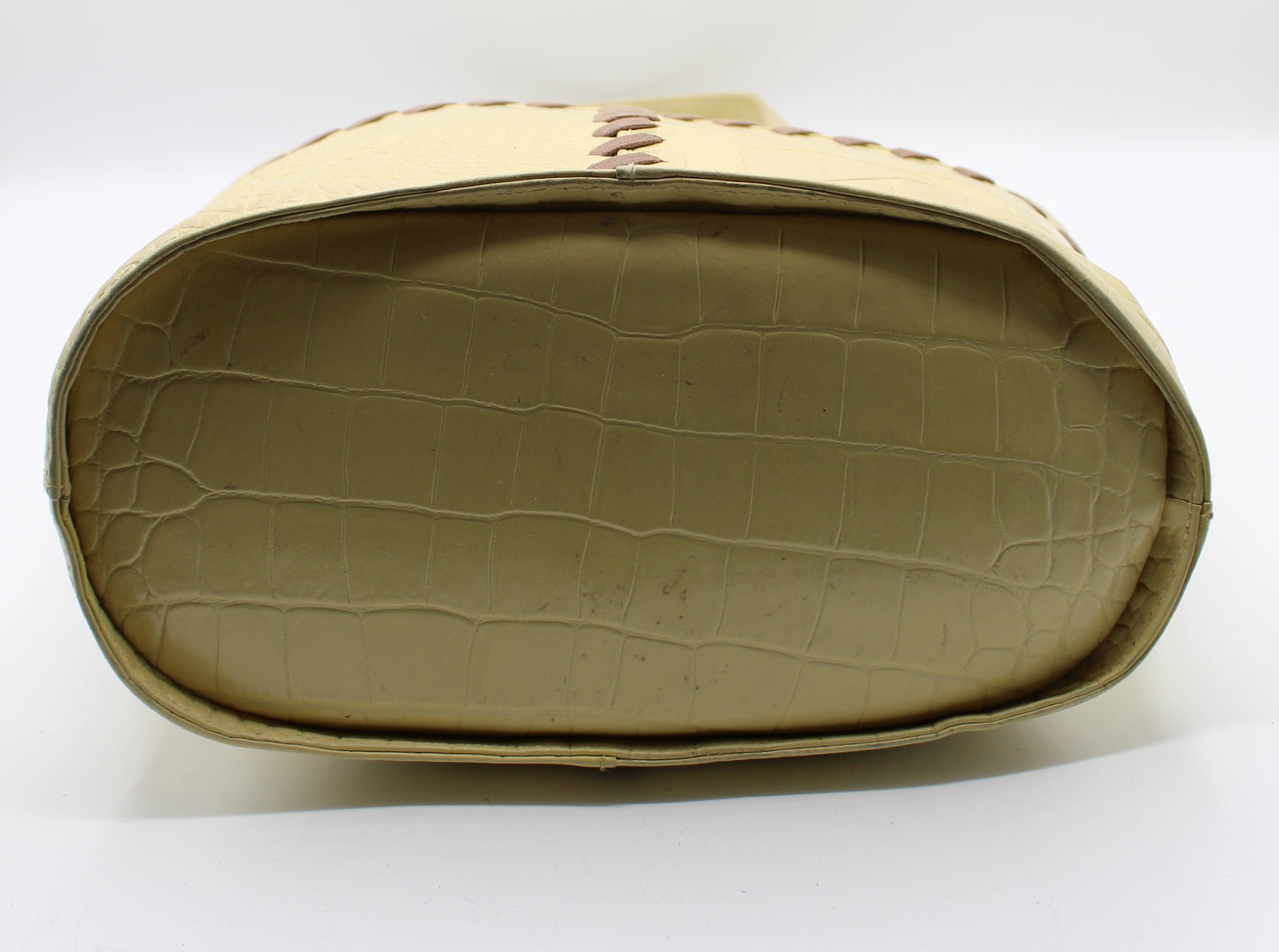 Yves Saint Laurent Yellow Crocodile Print Leather Tote Bag
