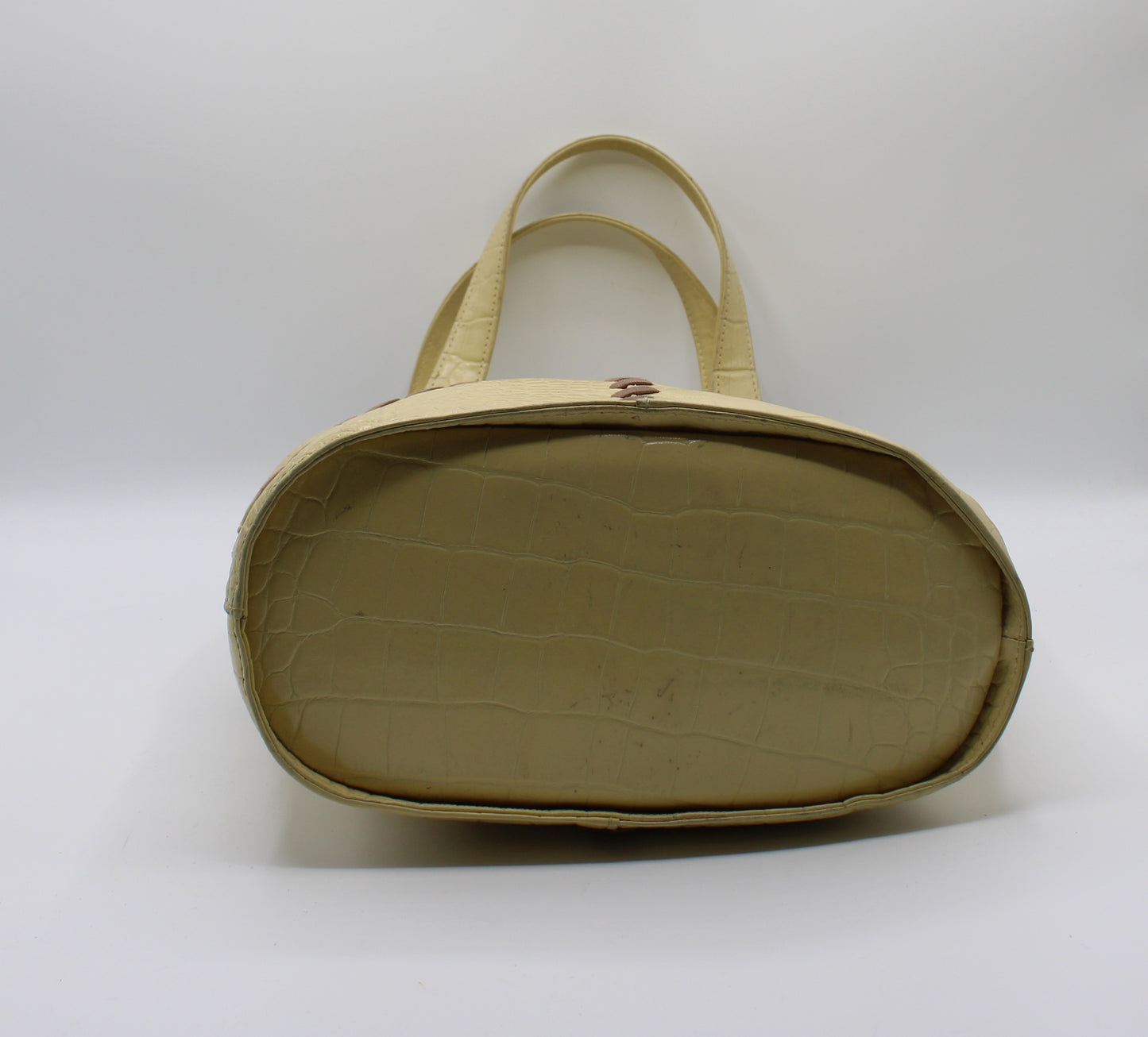 Yves Saint Laurent Yellow Crocodile Print Leather Tote Bag