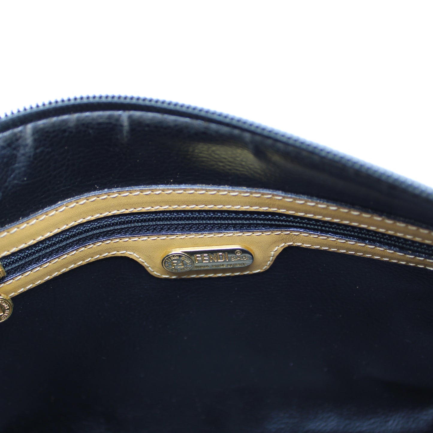 Fendi Brown Checkered Pequin Petite Boston Bag