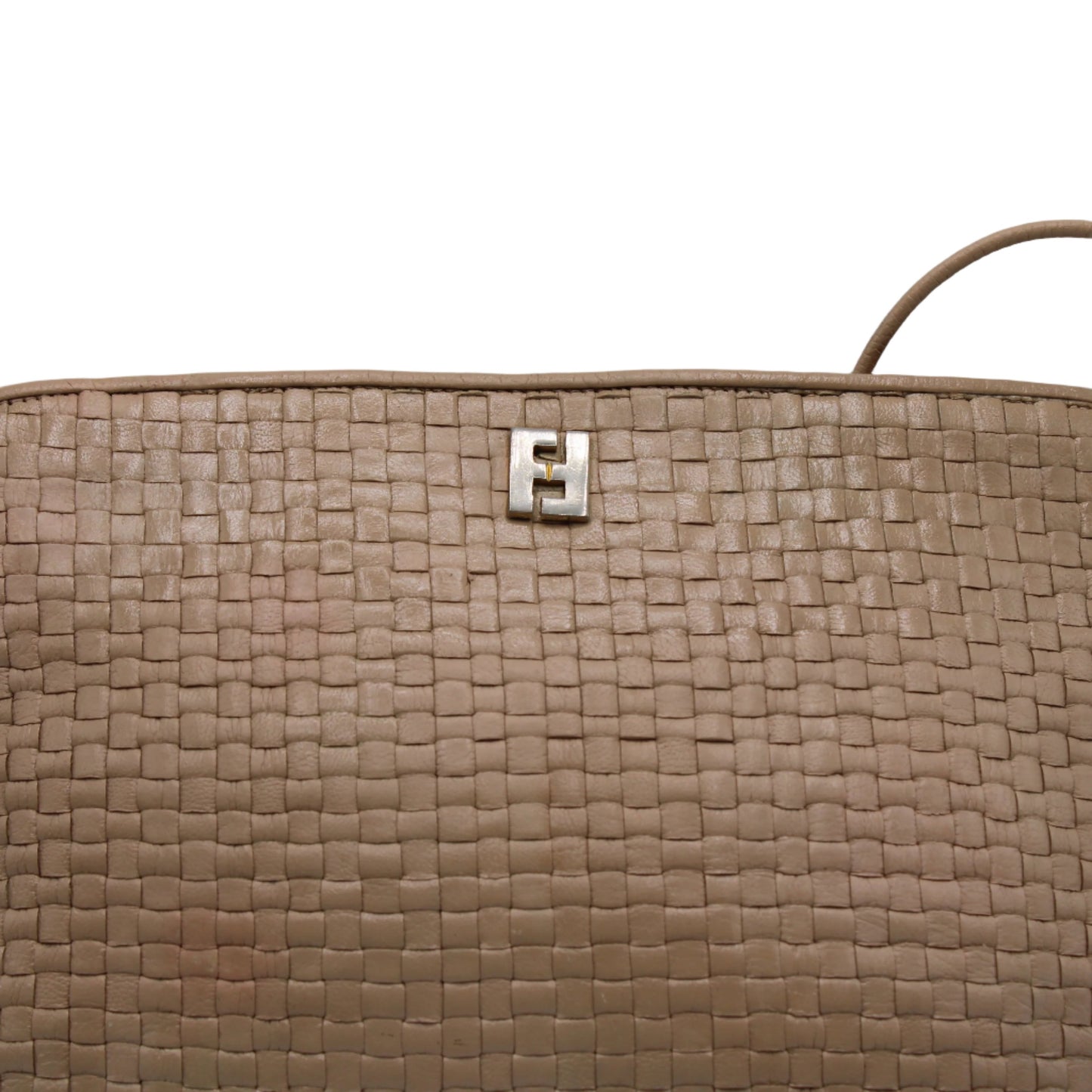 Fendi Beige Woven FF Leather Crossbody 1974 Bag