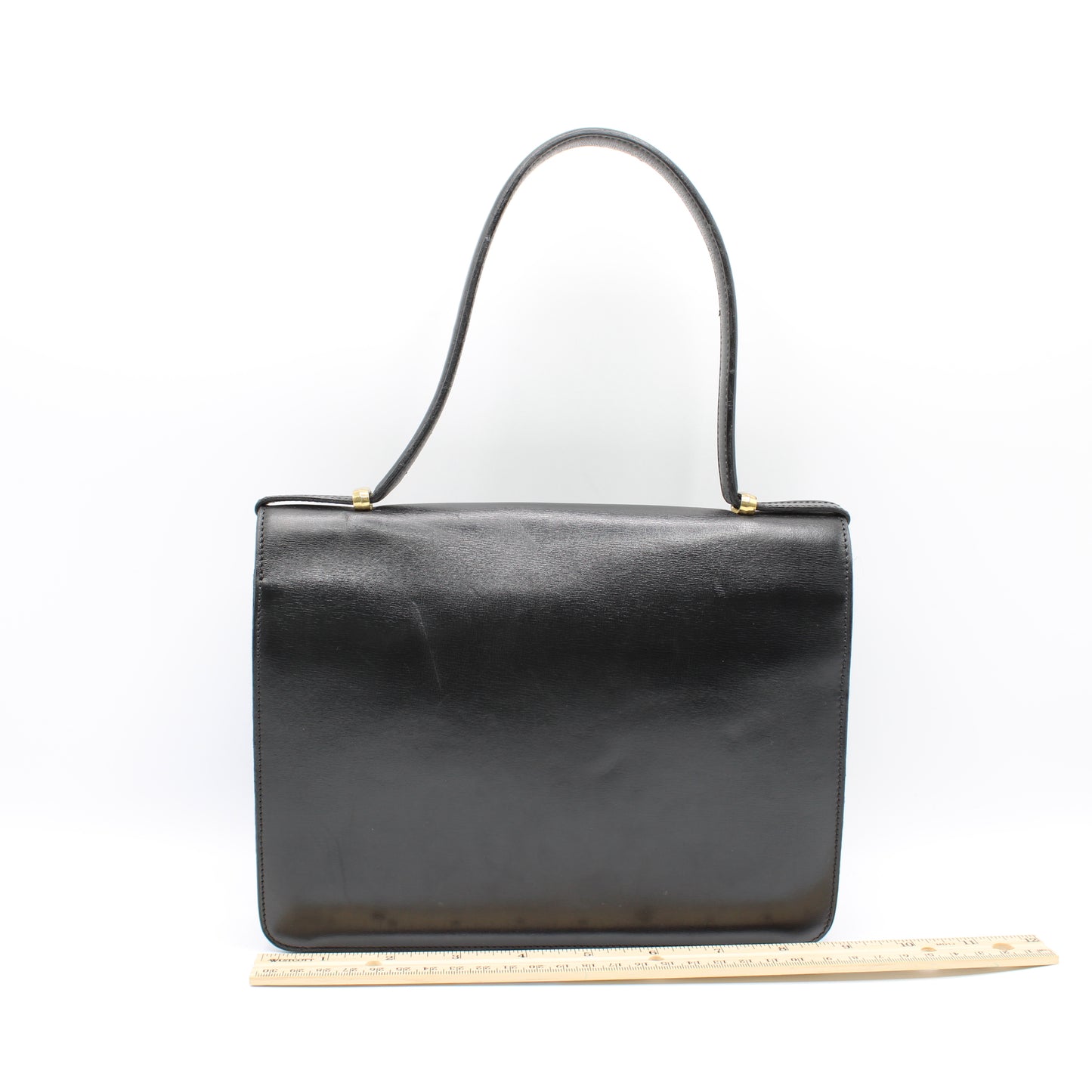 Christian Dior Black Leather Handle Bag 3D CD Logo Lock