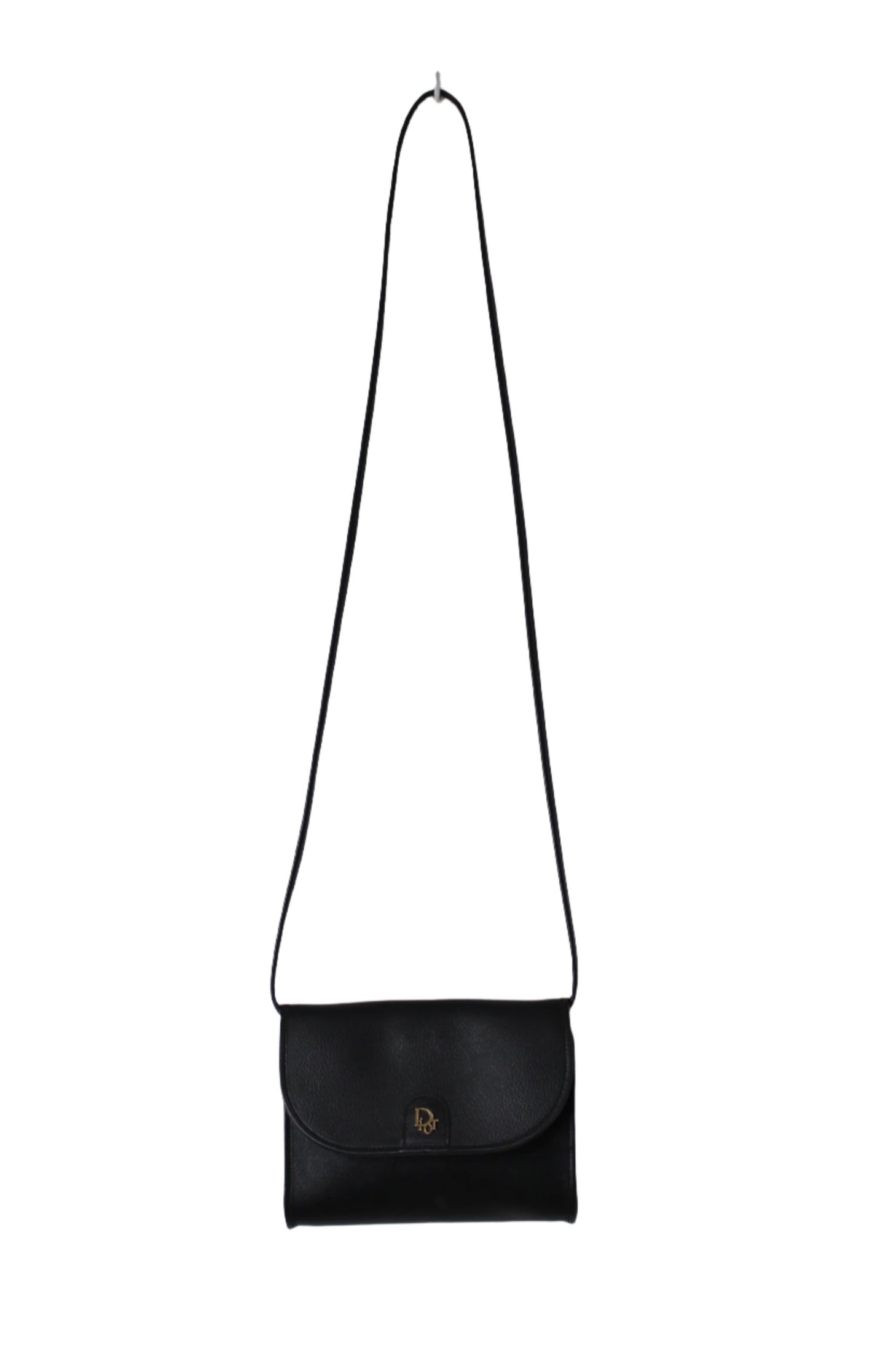 Christian Dior Black Honeycomb Leather Crossbody Bag