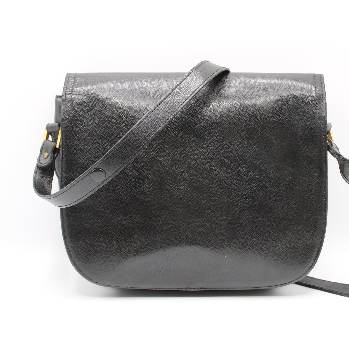 Yves Saint Laurent Black Leather Crossbody Bag Adjustable Strap