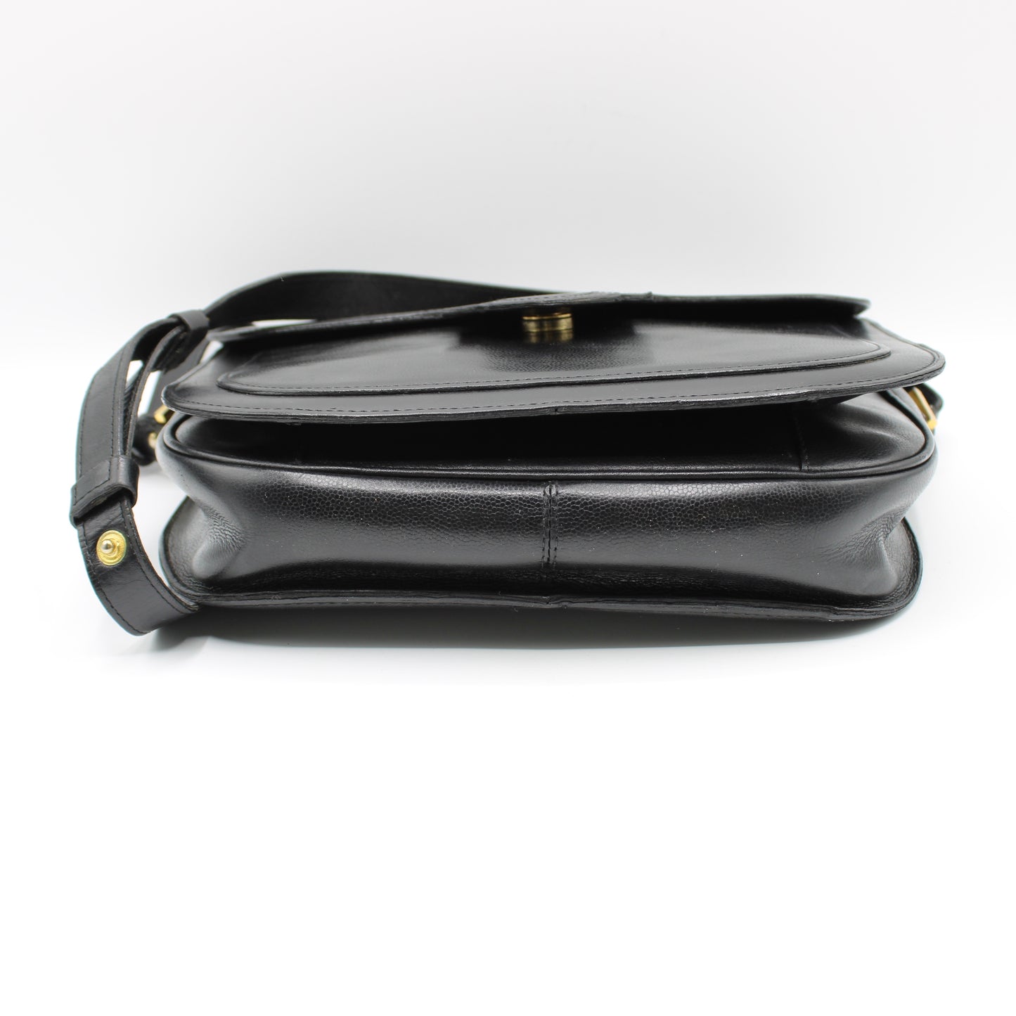 Yves Saint Laurent Black Leather Crossbody Bag Adjustable Strap