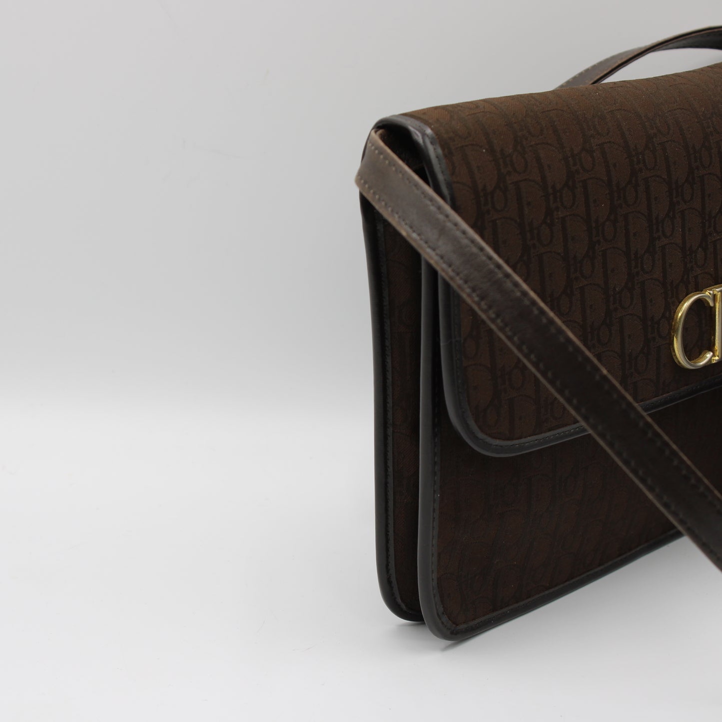 Christian Dior Brown Trotter Canvas Leather Crossbody Bag