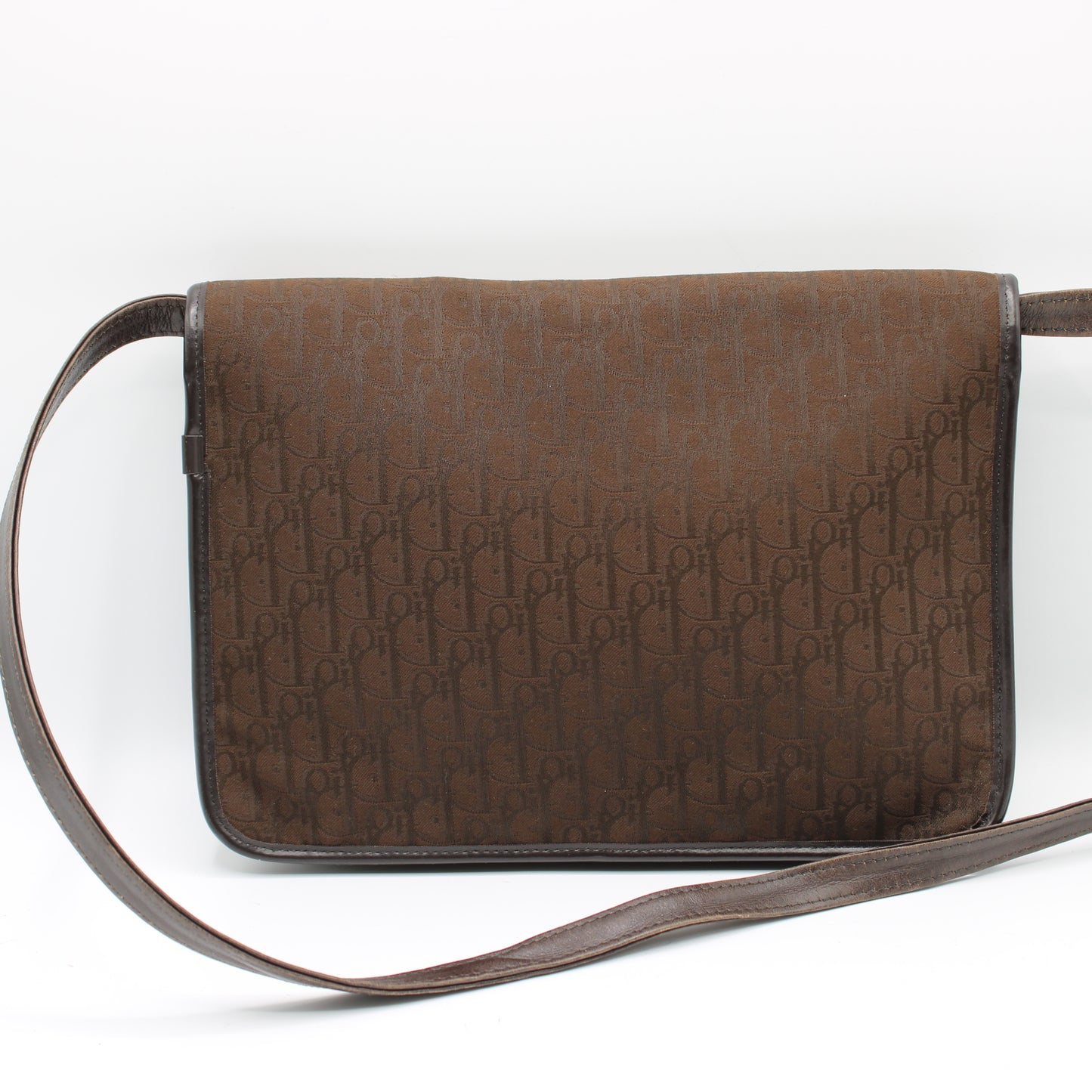 Christian Dior Brown Trotter Canvas Leather Crossbody Bag