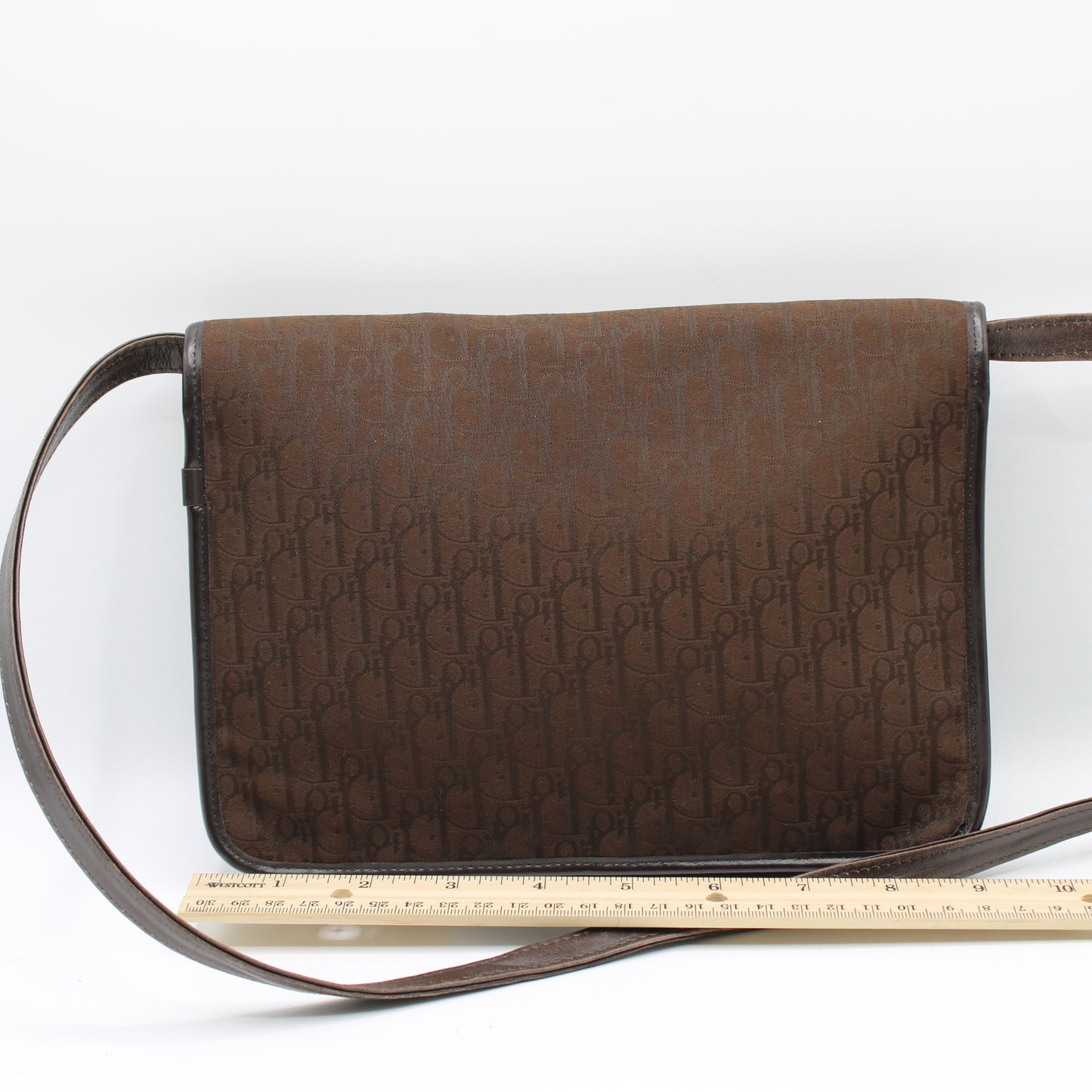Christian Dior Brown Trotter Canvas Leather Crossbody Bag