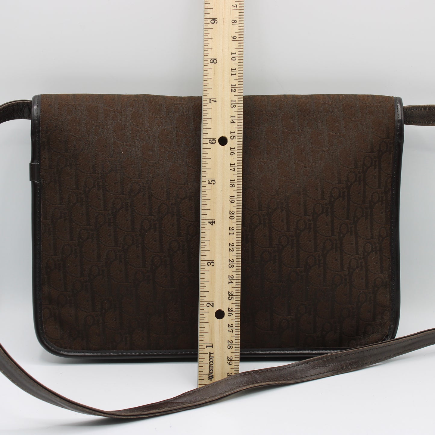 Christian Dior Brown Trotter Canvas Leather Crossbody Bag