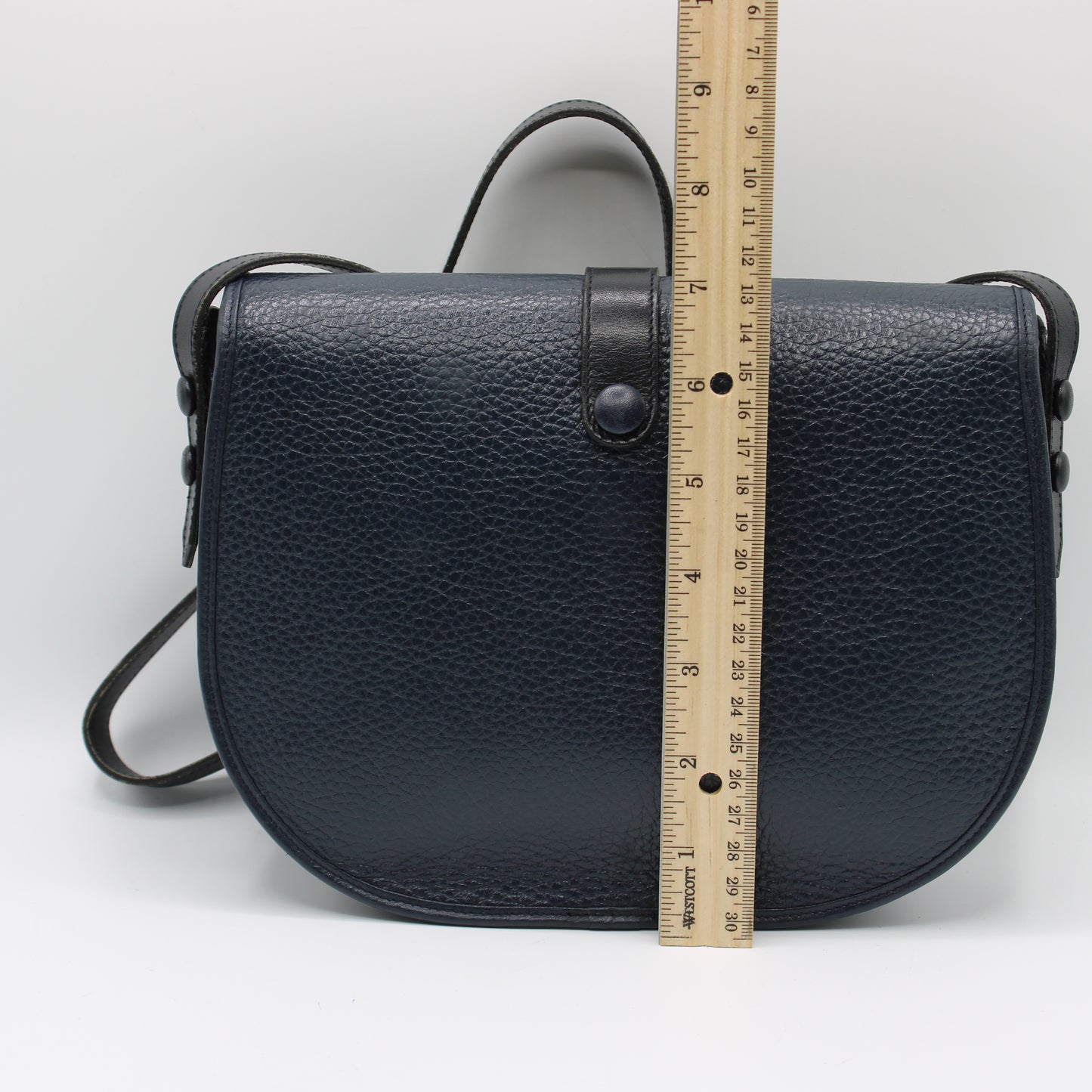 Christian Dior Dark Navy Leather CD Logo Crossbody Bag