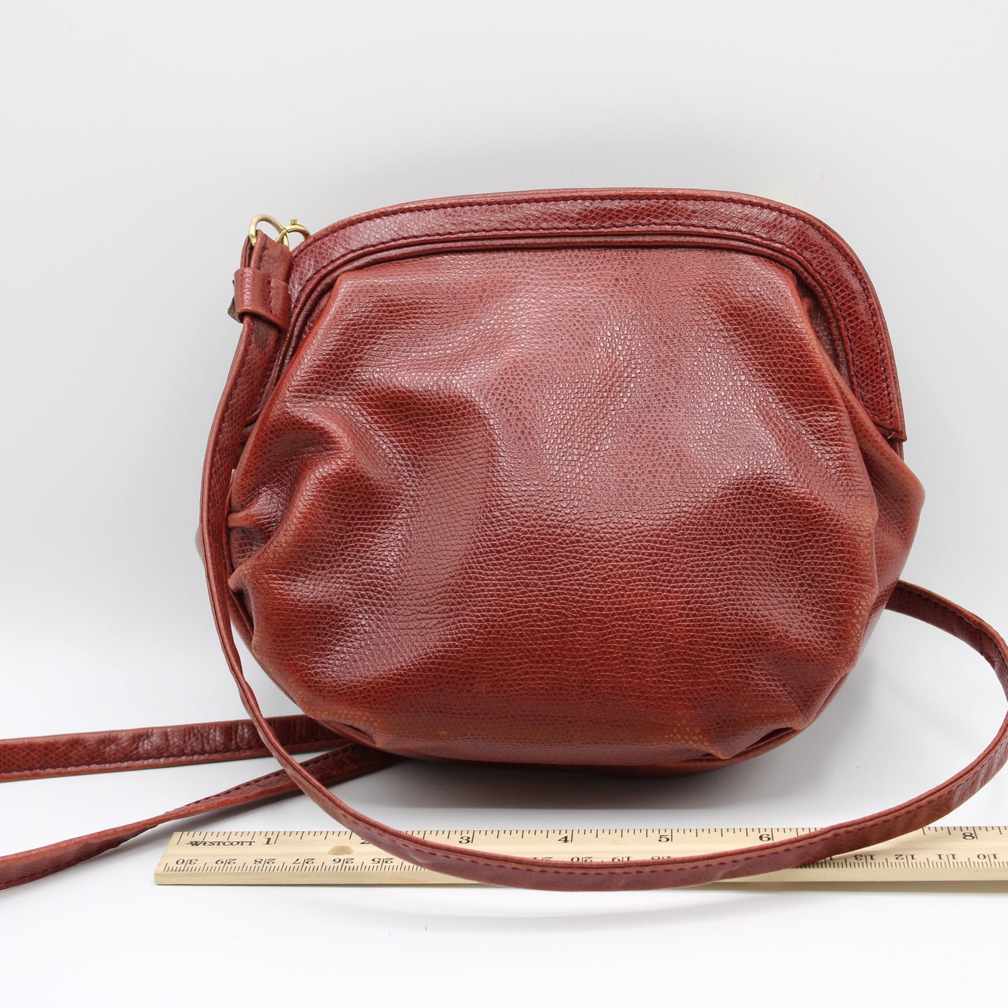Fendi Burgundy Leather Crossbody Bag with Removable Strap