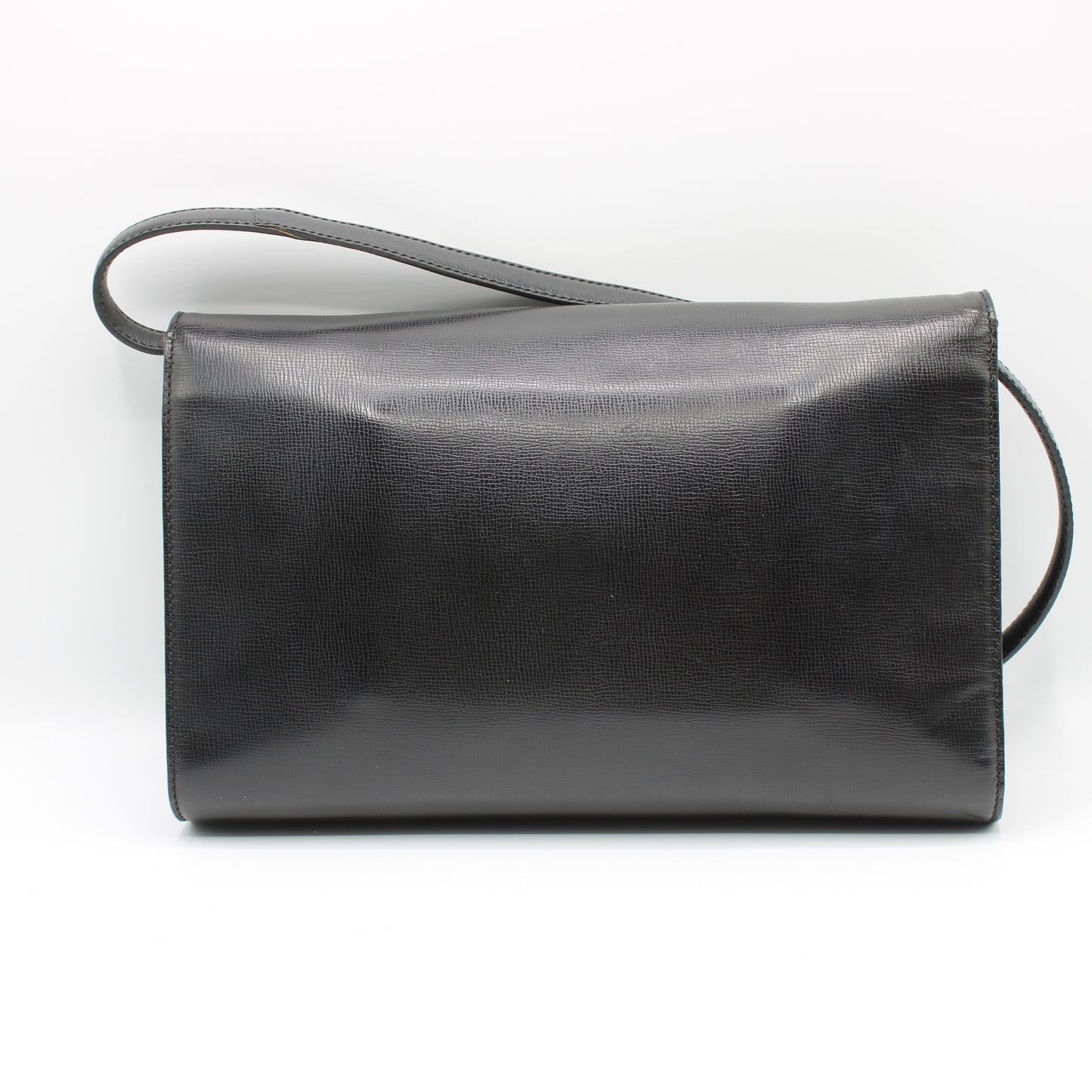 Christian Dior Black Leather Crossbody Bag Gold Logo