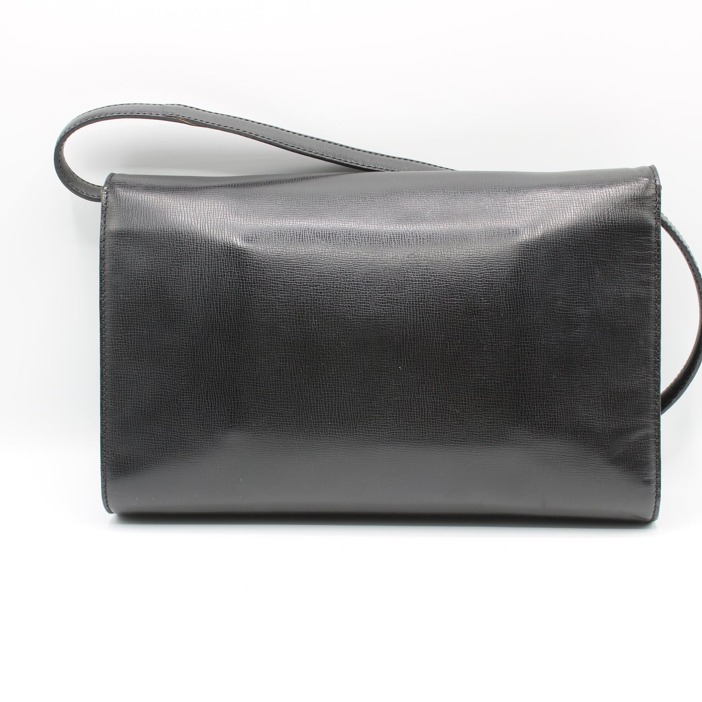 Christian Dior Black Leather Crossbody Bag Gold Logo