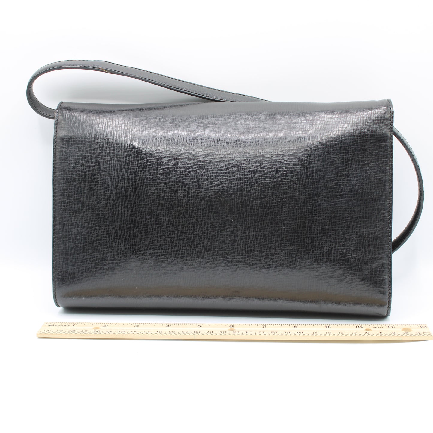 Christian Dior Black Leather Crossbody Bag Gold Logo