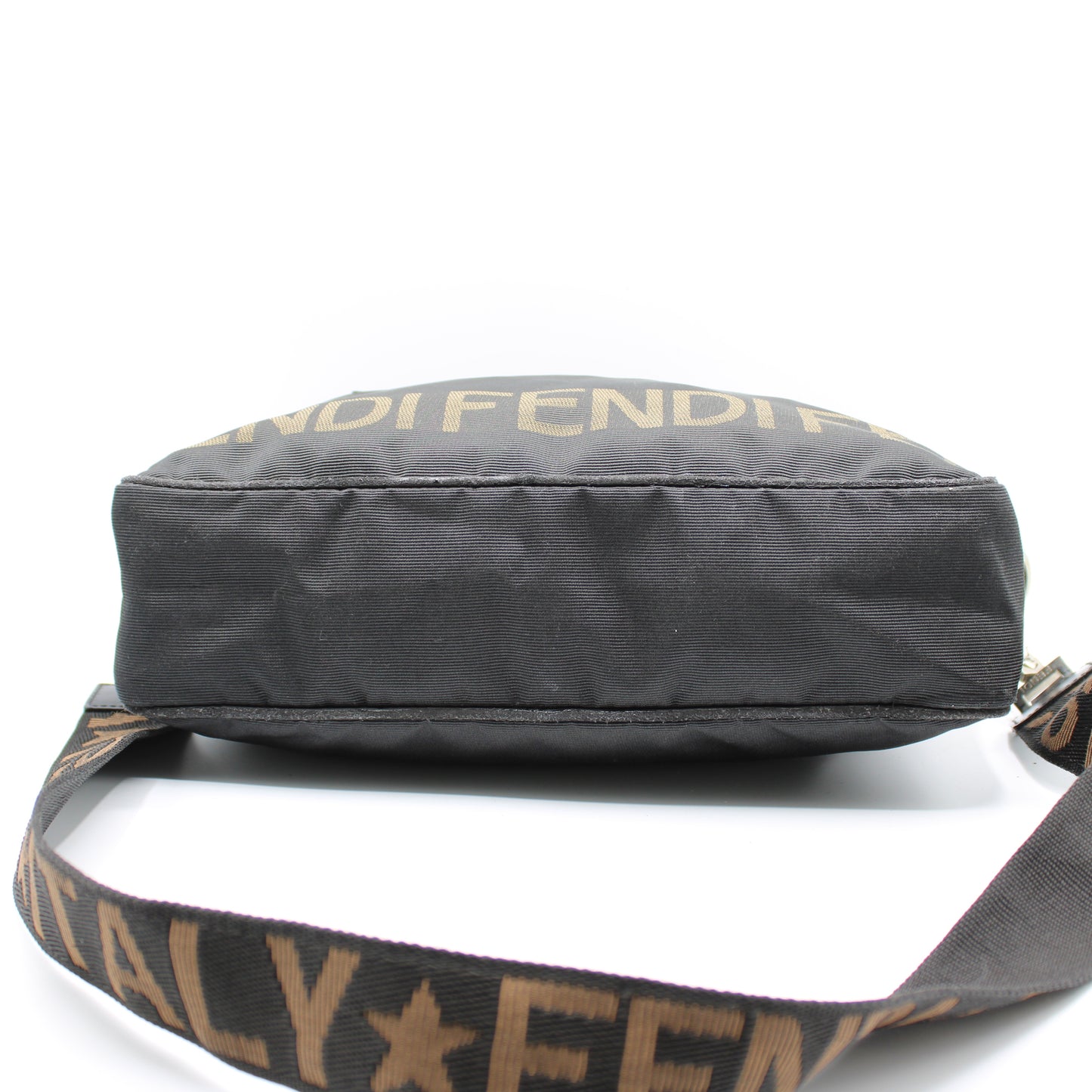 Fendi Black Canvas Leather Star Roma 2-Way Crossbody Bag