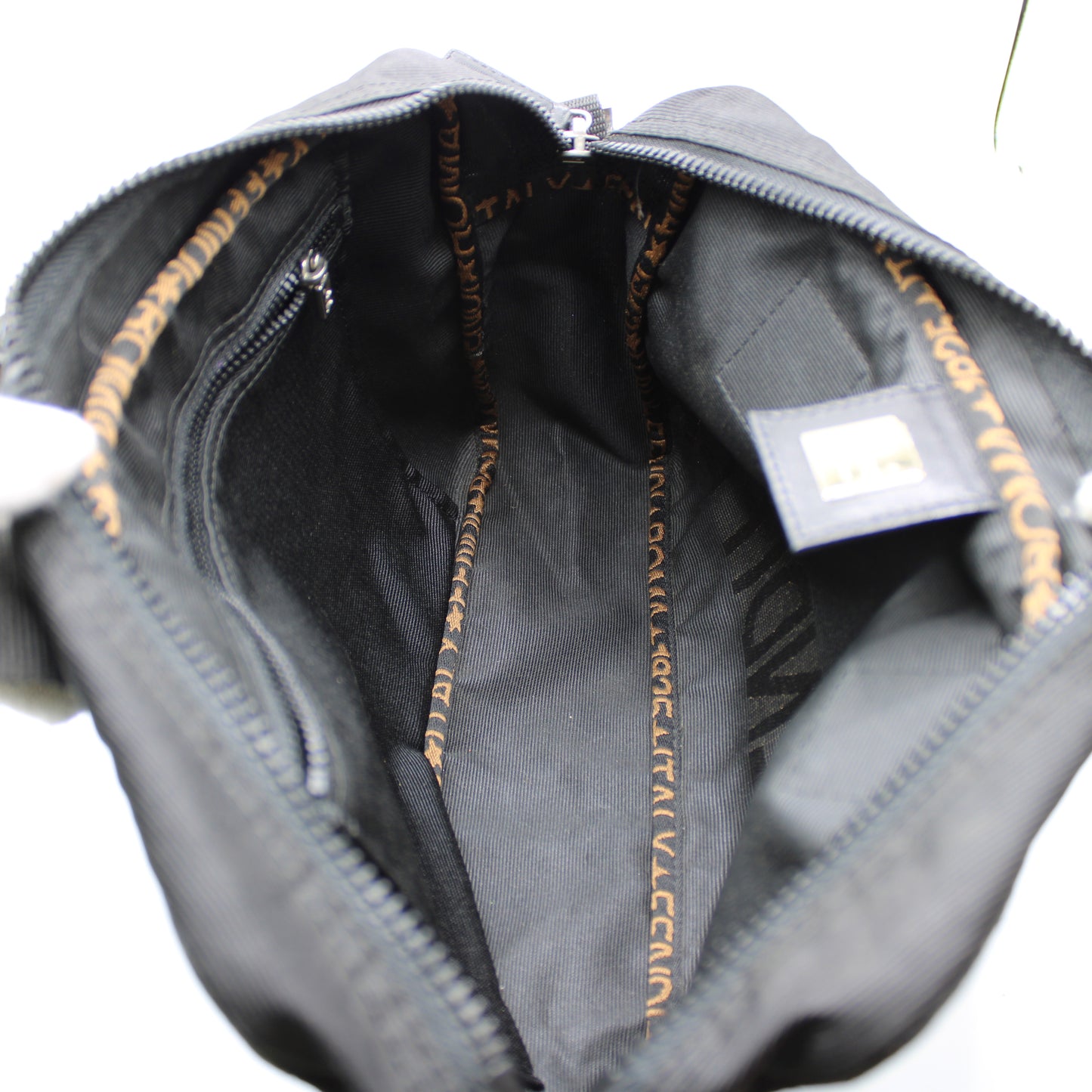 Fendi Black Canvas Leather Star Roma 2-Way Crossbody Bag