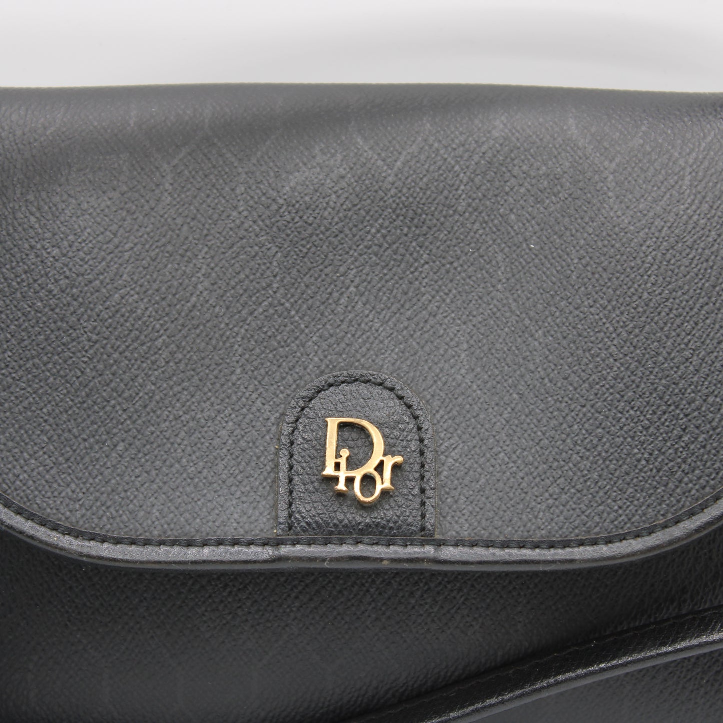 Christian Dior Black Honeycomb Leather Crossbody Bag