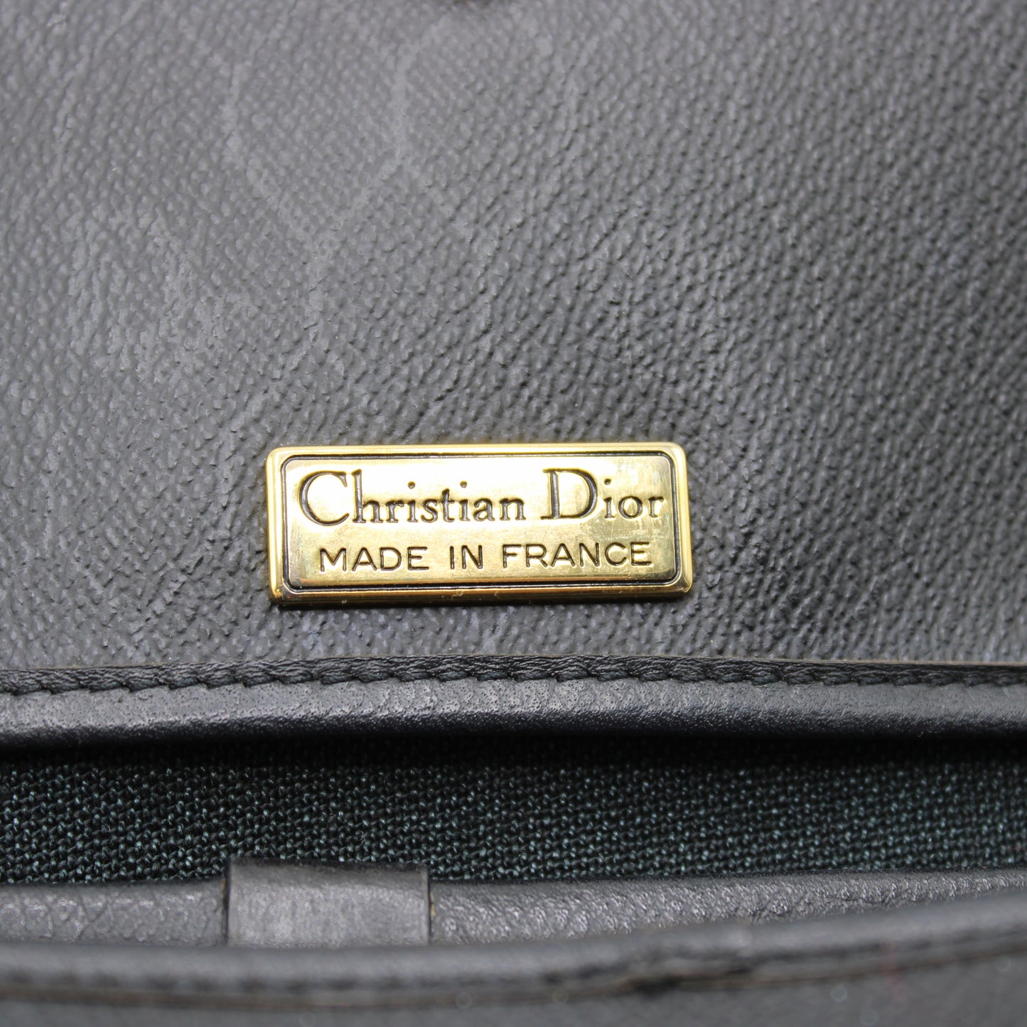 Christian Dior Black Honeycomb Leather Crossbody Bag