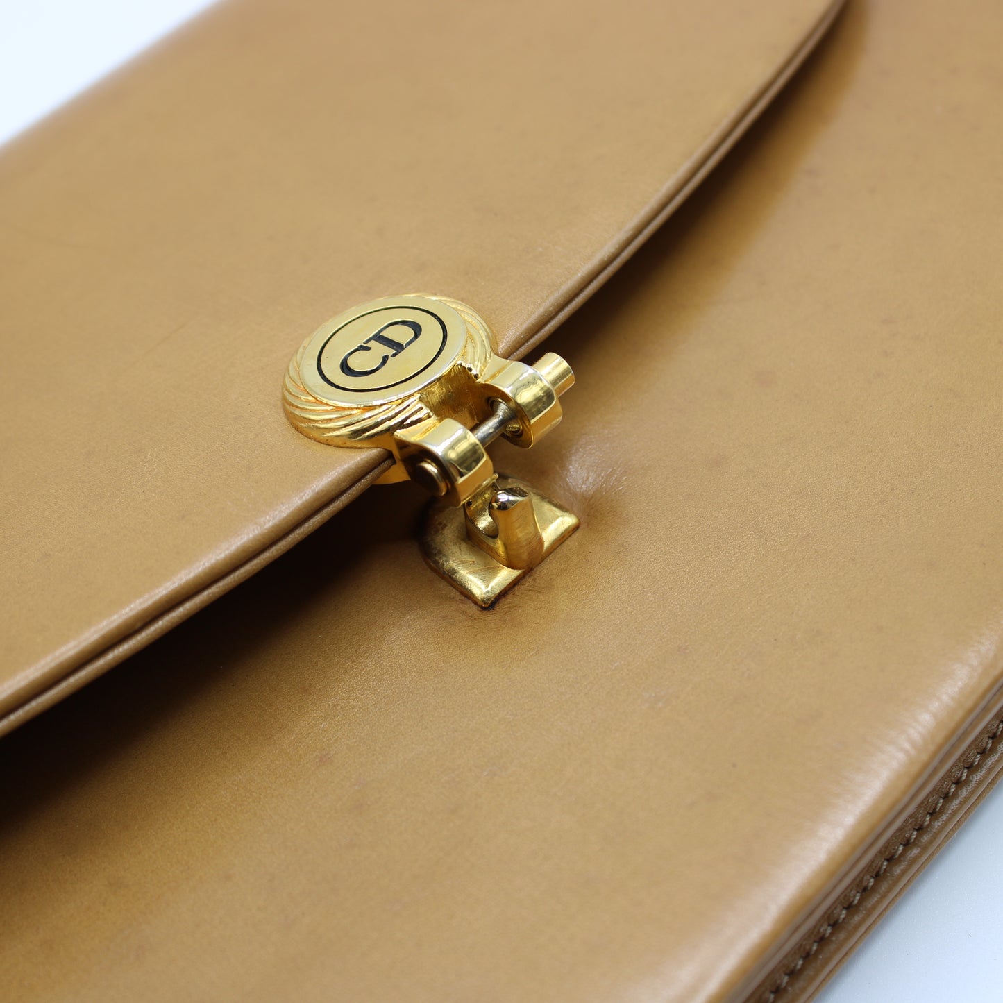 Dior Camel Brown Leather Chain Crossbody Bag