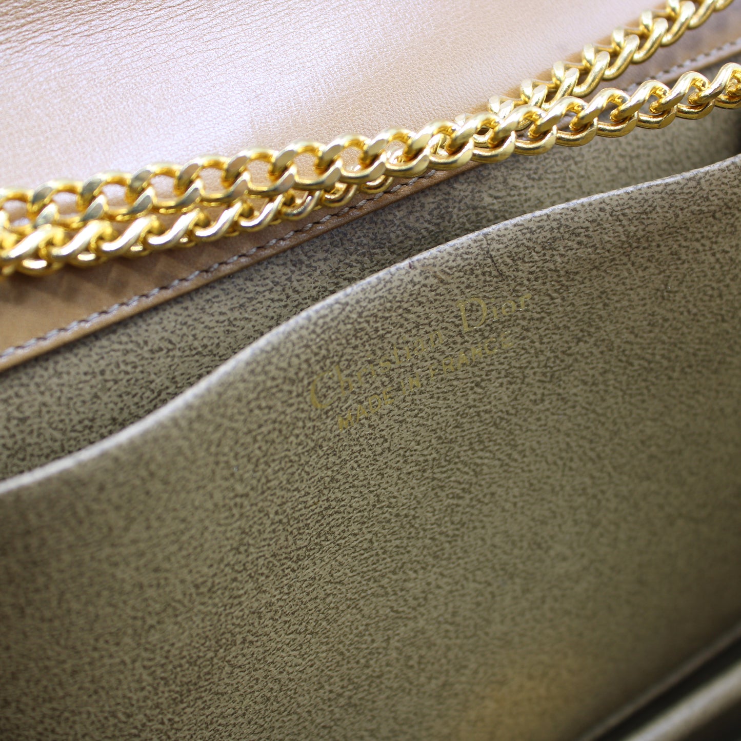 Dior Camel Brown Leather Chain Crossbody Bag
