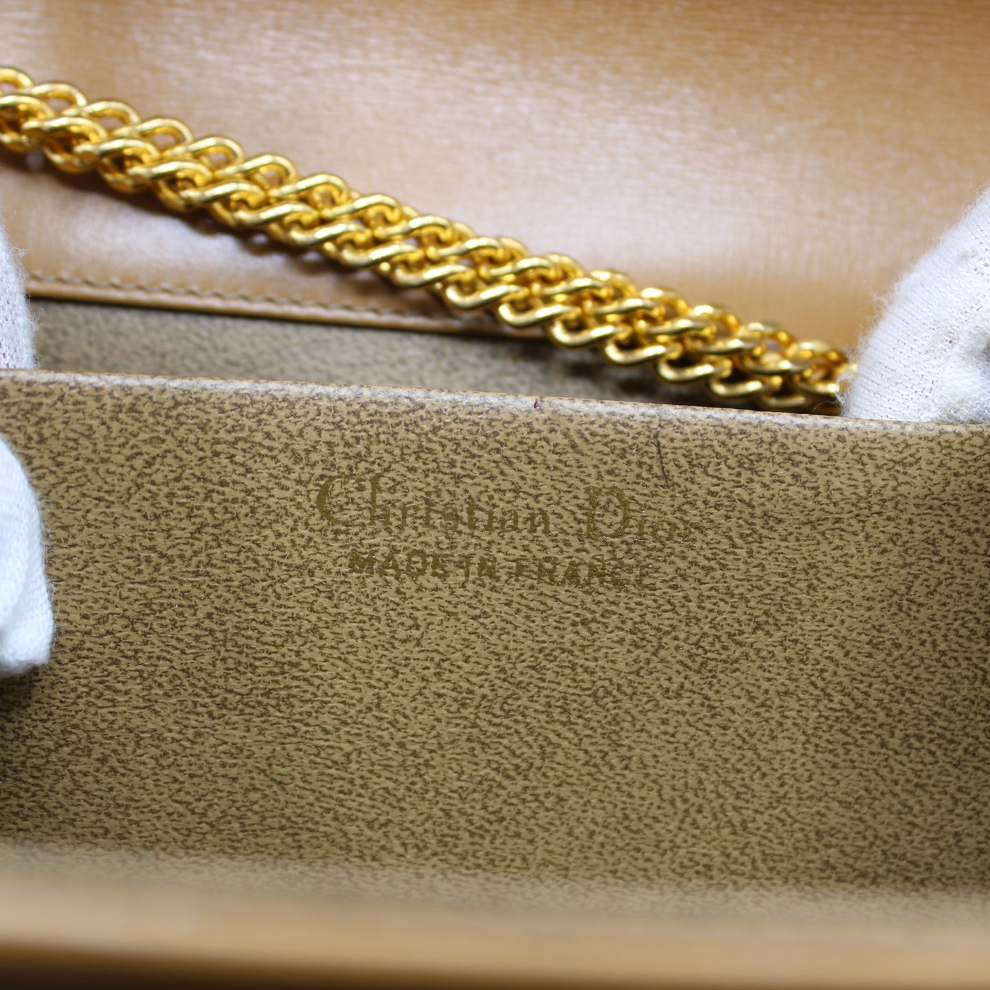 Dior Camel Brown Leather Chain Crossbody Bag