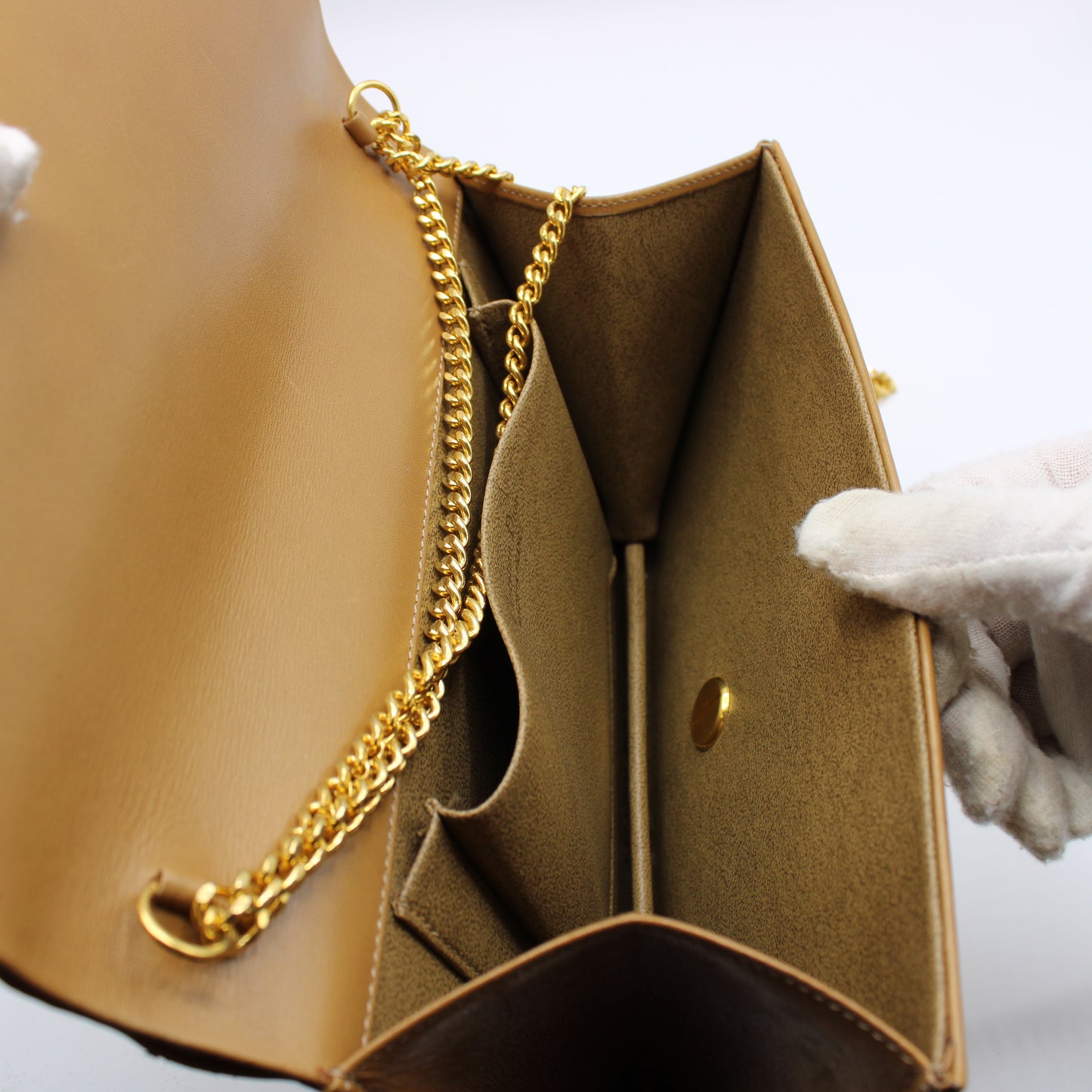 Dior Camel Brown Leather Chain Crossbody Bag