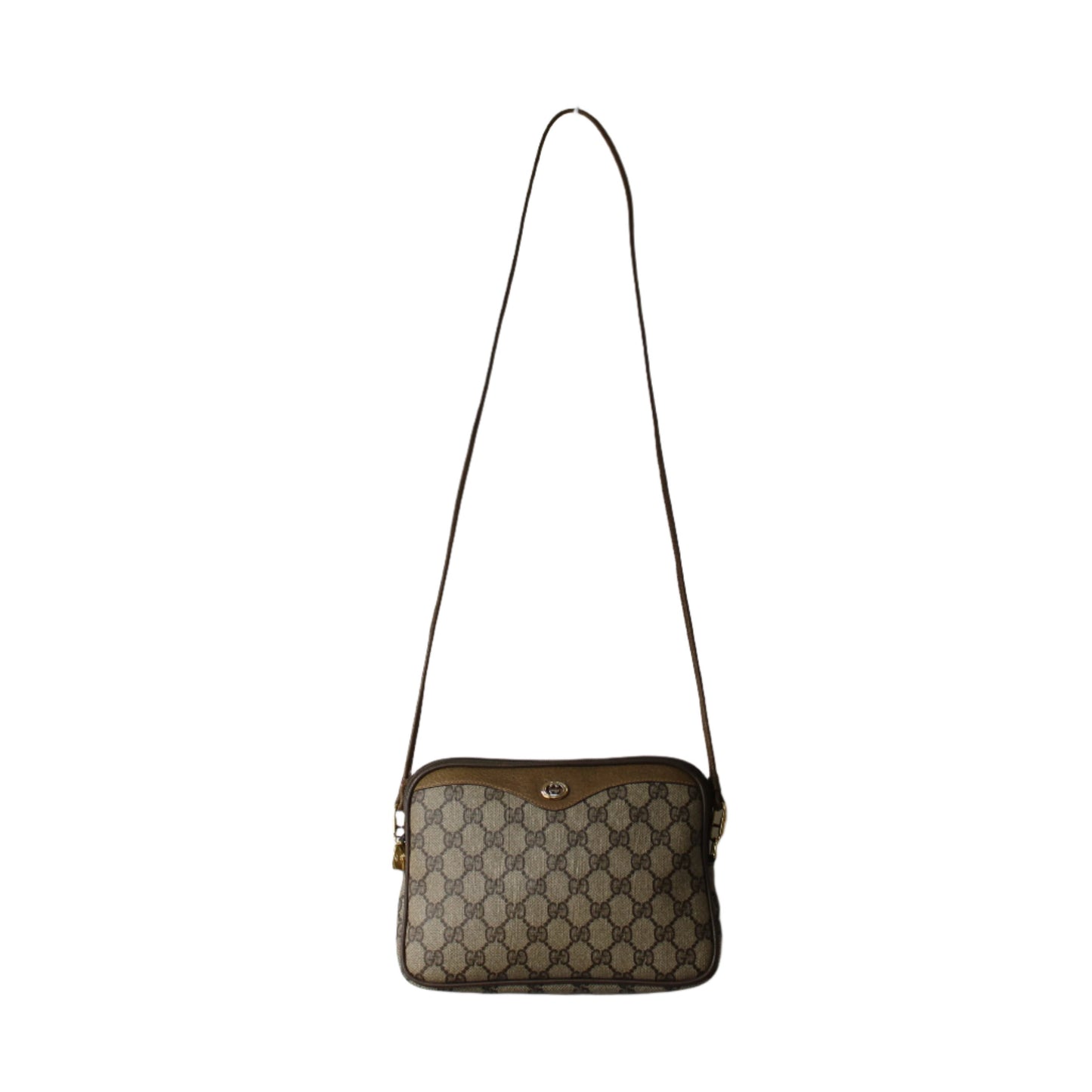 Gucci Brown GG Canvas and Leather Crossbody Bag