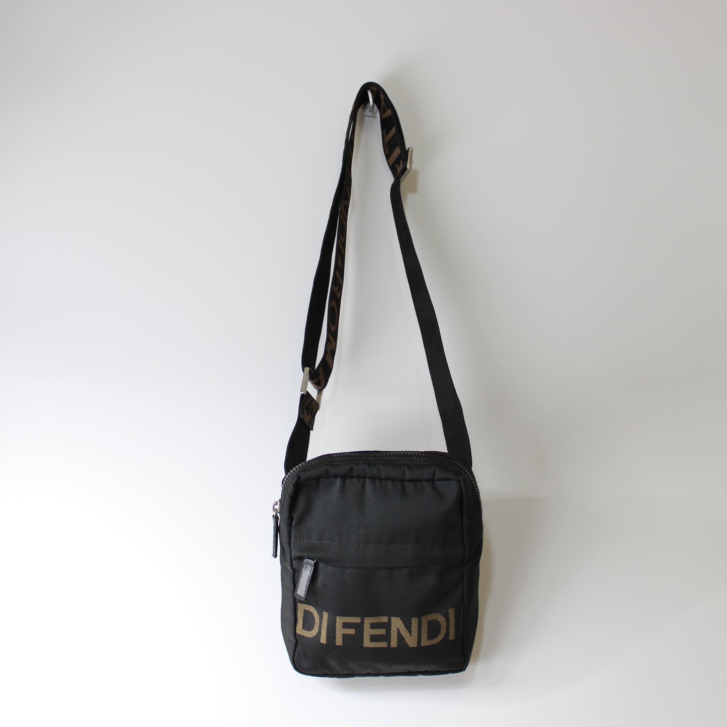 Fendi Black 1925 Roma Logo Crossbody Waist Bag