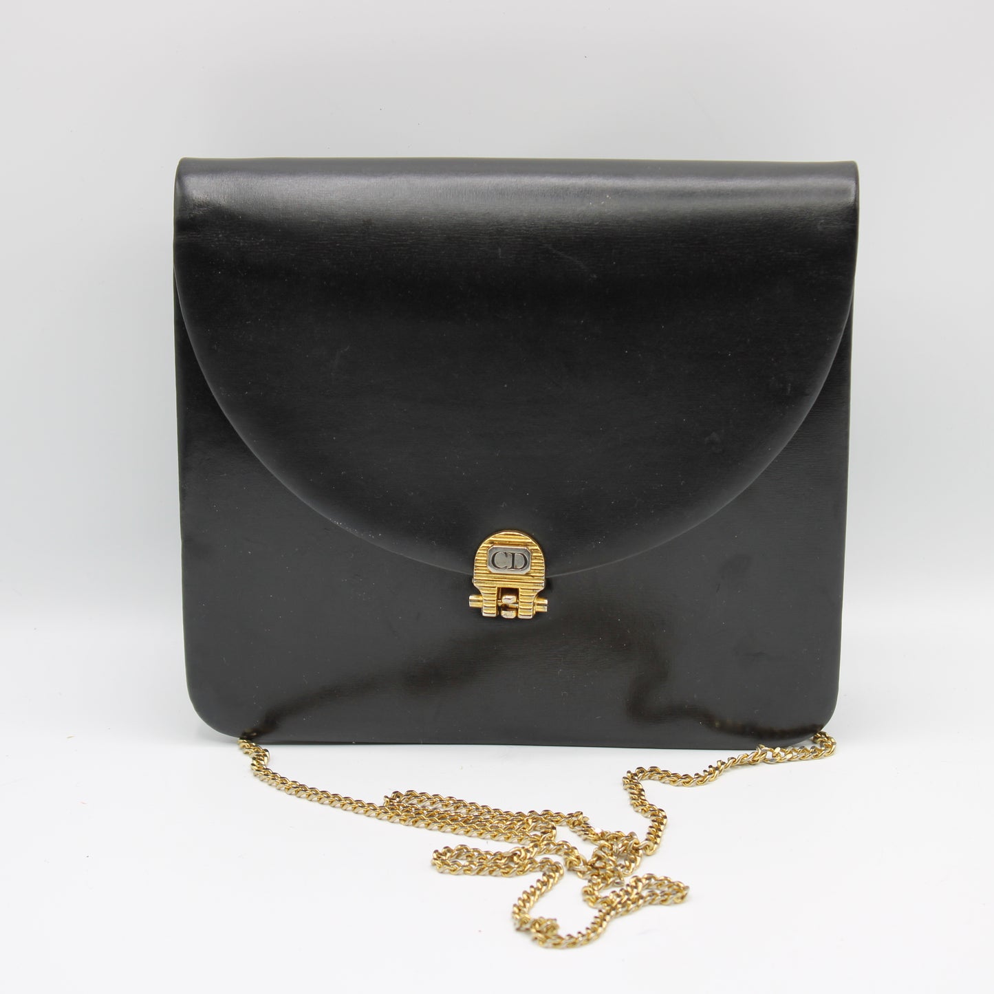 Christian Dior Black Leather Chain Crossbody Bag