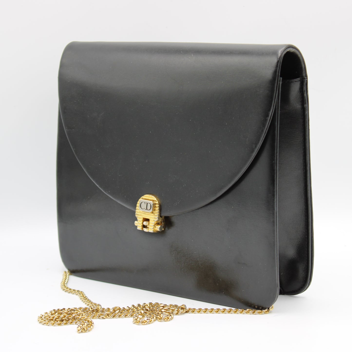 Christian Dior Black Leather Chain Crossbody Bag