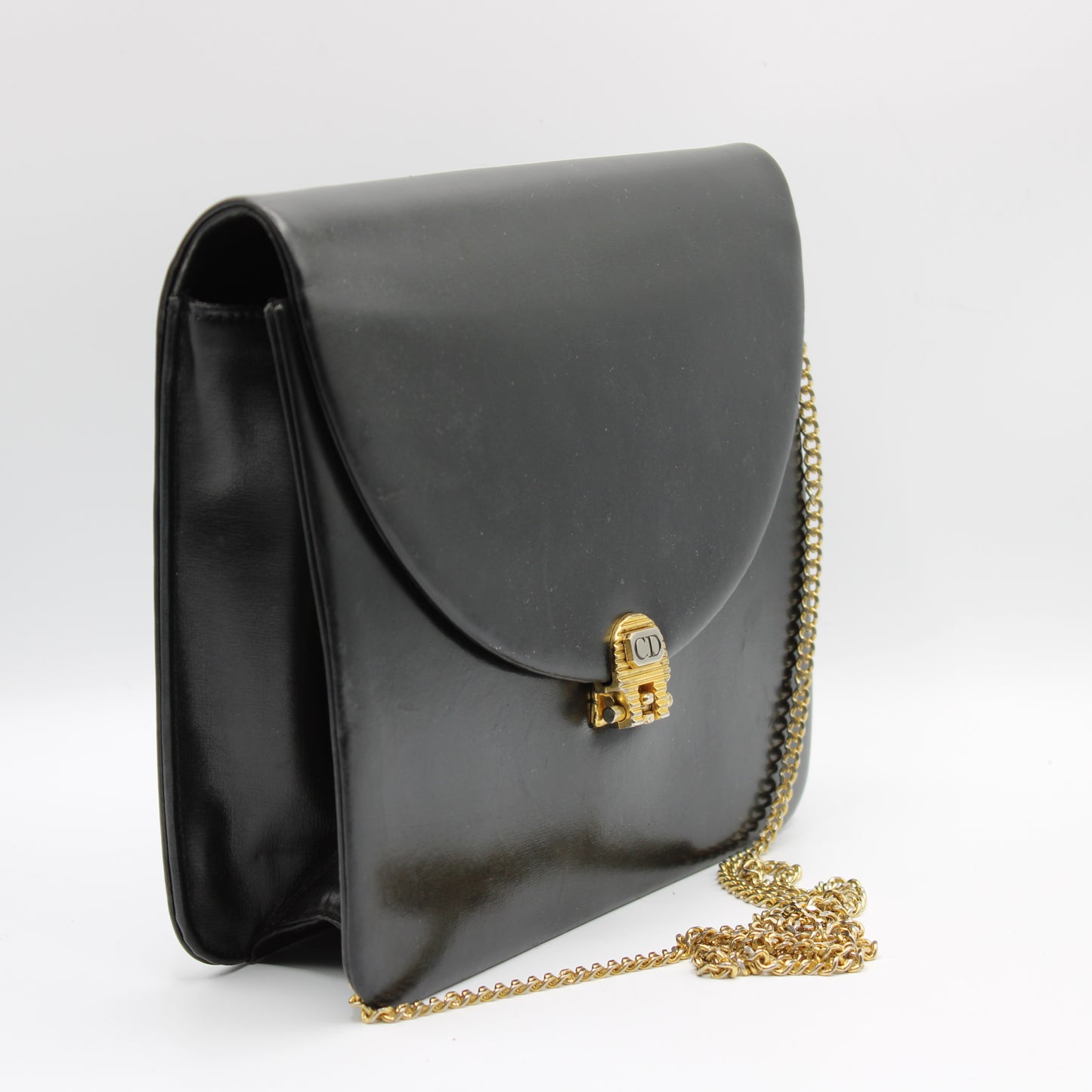 Christian Dior Black Leather Chain Crossbody Bag