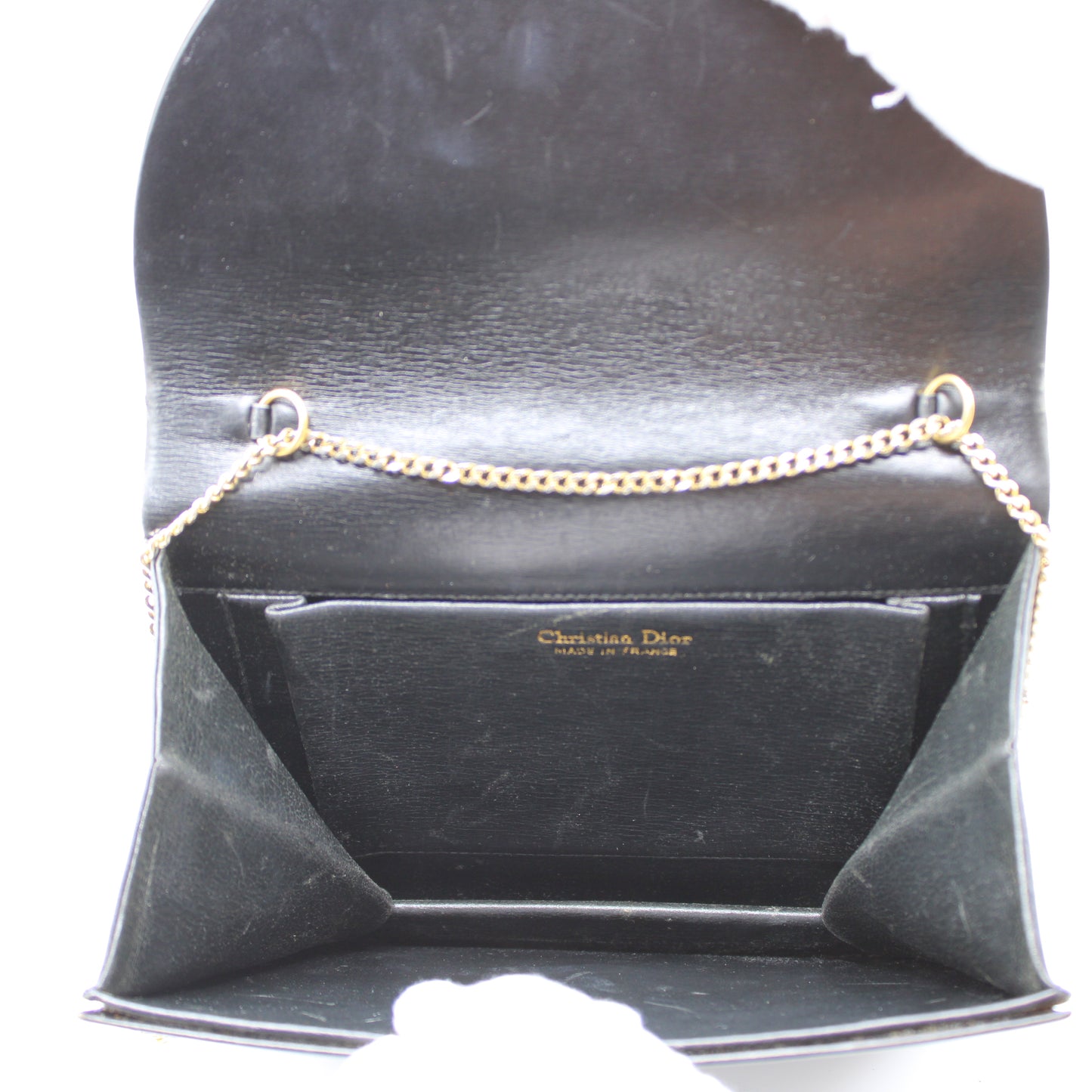 Christian Dior Black Leather Chain Crossbody Bag