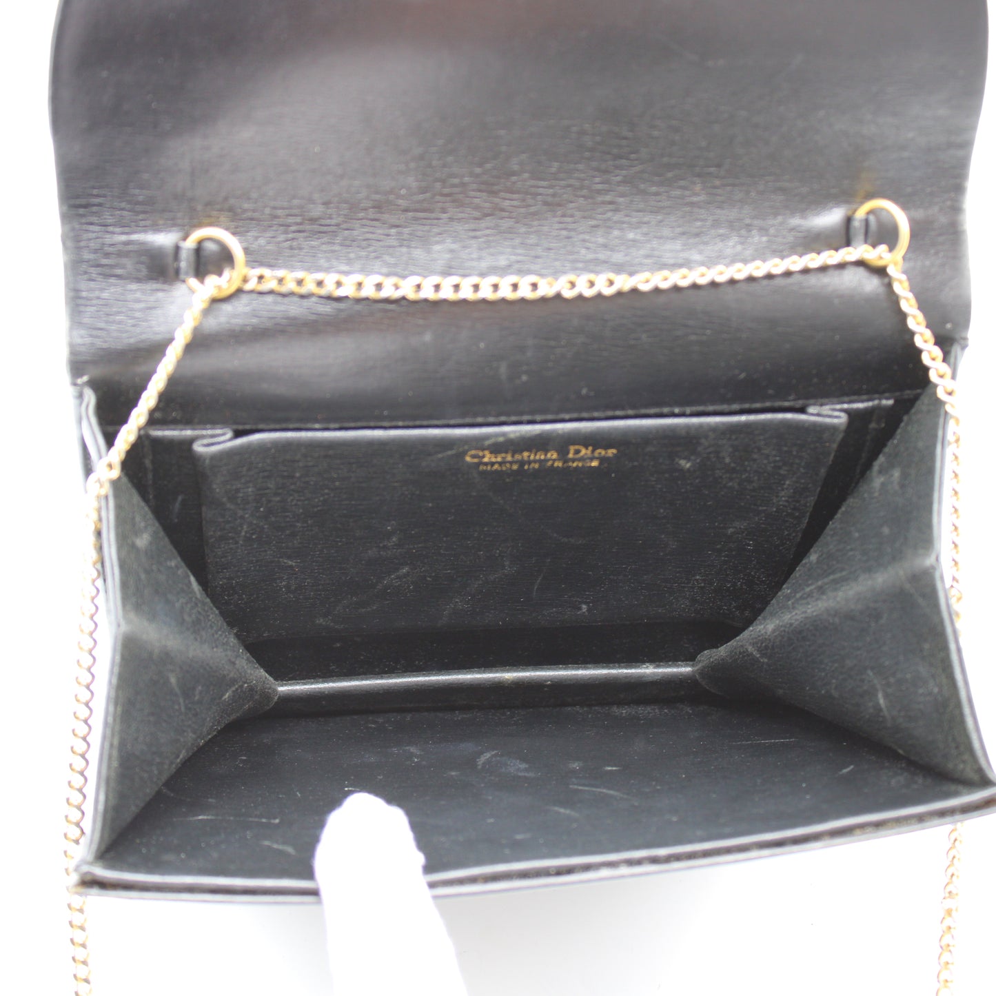 Christian Dior Black Leather Chain Crossbody Bag